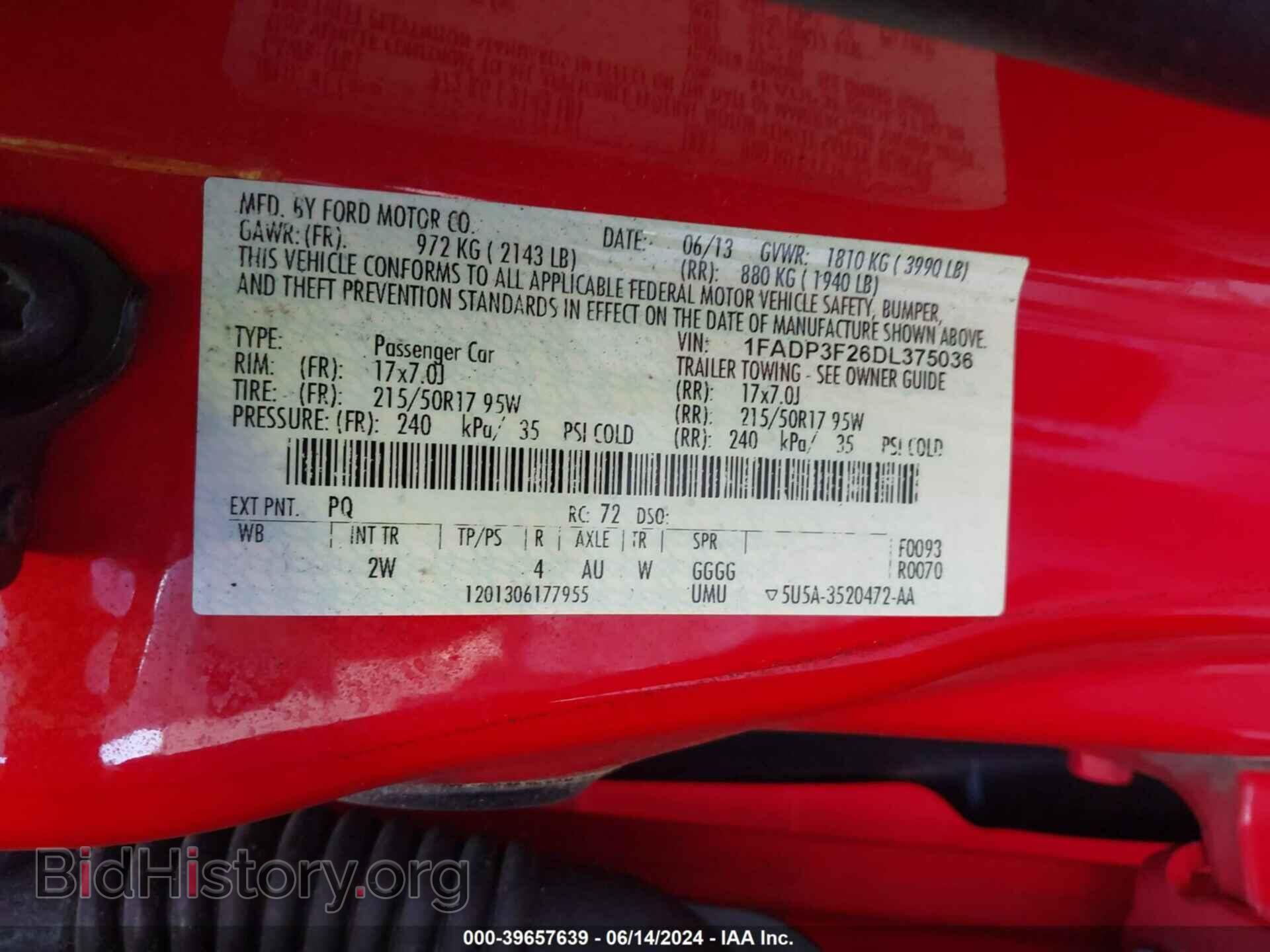 2013 FORD FOCUS - VIN: 1FADP3F26DL375036 - Фото 9