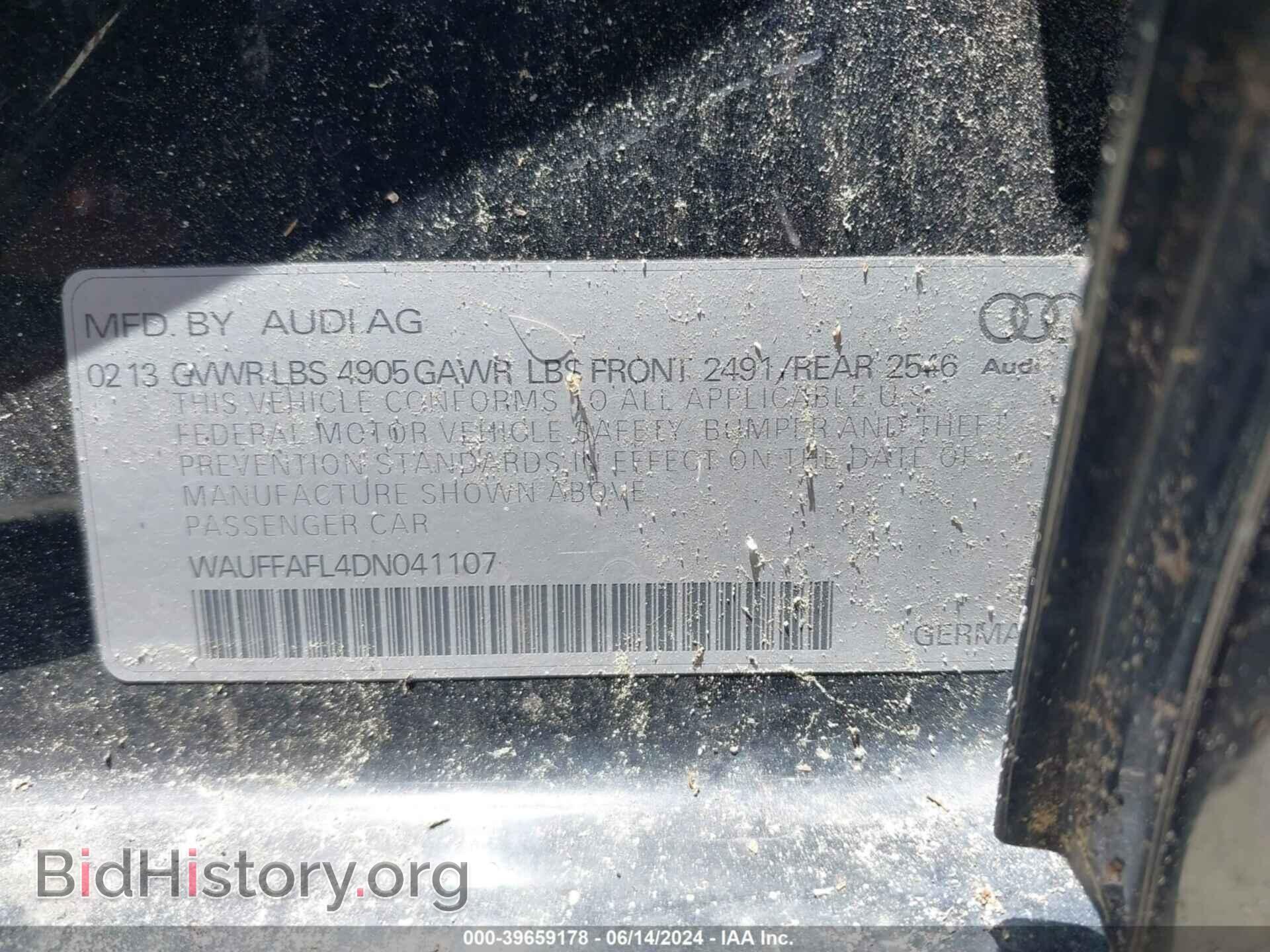 2013 AUDI A4 - VIN: WAUFFAFL4DN041107 - Фото 9
