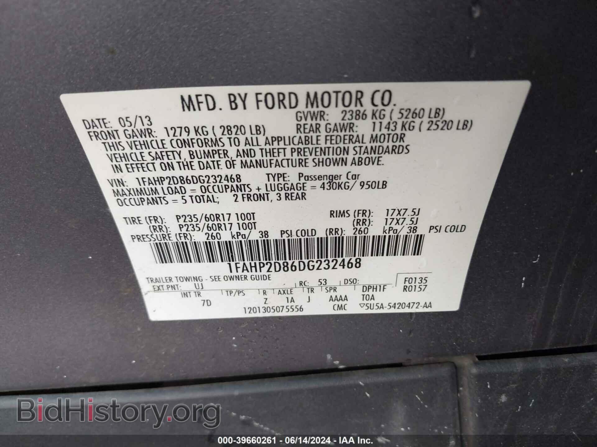 2013 FORD TAURUS - VIN: 1FAHP2D86DG232468 - Photo 9