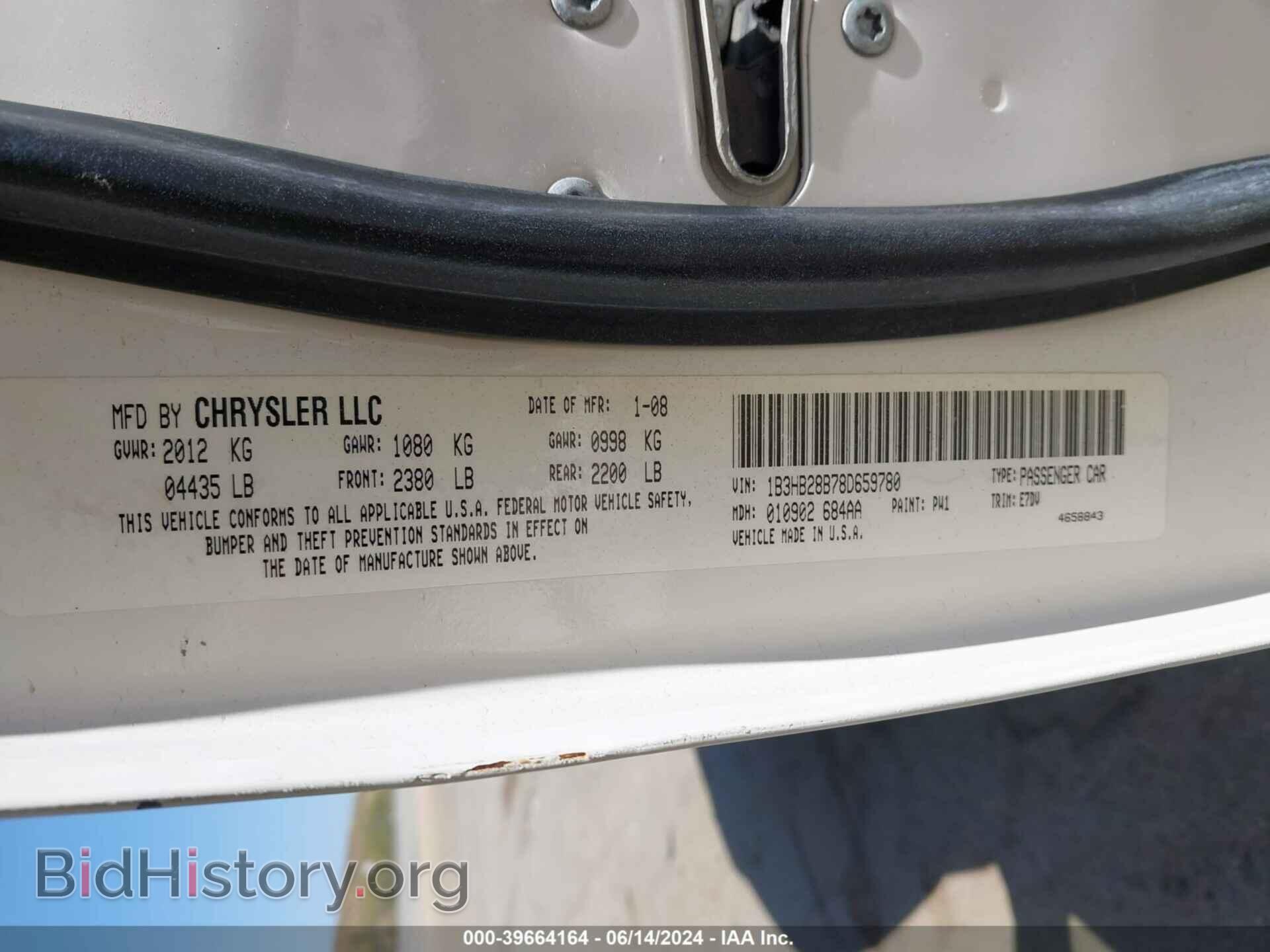 2008 DODGE CALIBER - VIN: 1B3HB28B78D659780 - Фото 9