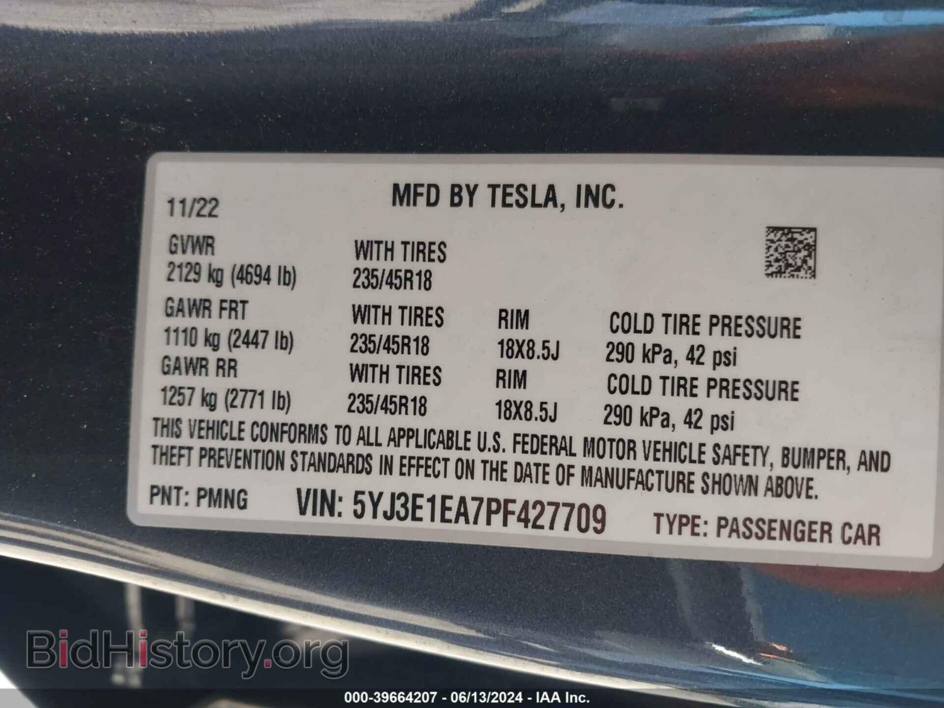 2023 TESLA MODEL 3 - VIN: 5YJ3E1EA7PF427709 - Фото 9