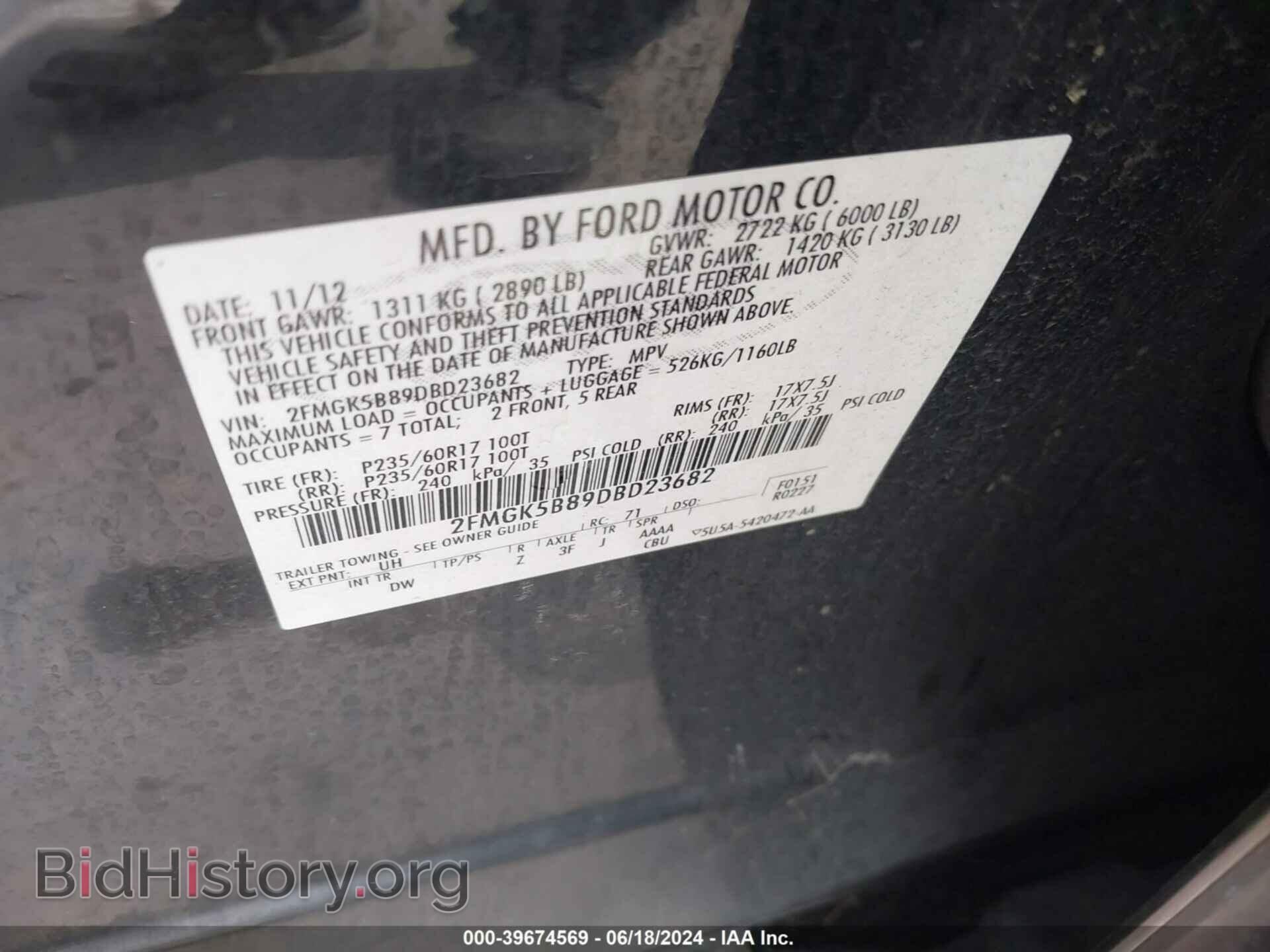 2013 FORD FLEX - VIN: 2FMGK5B89DBD23682 - Photo 9