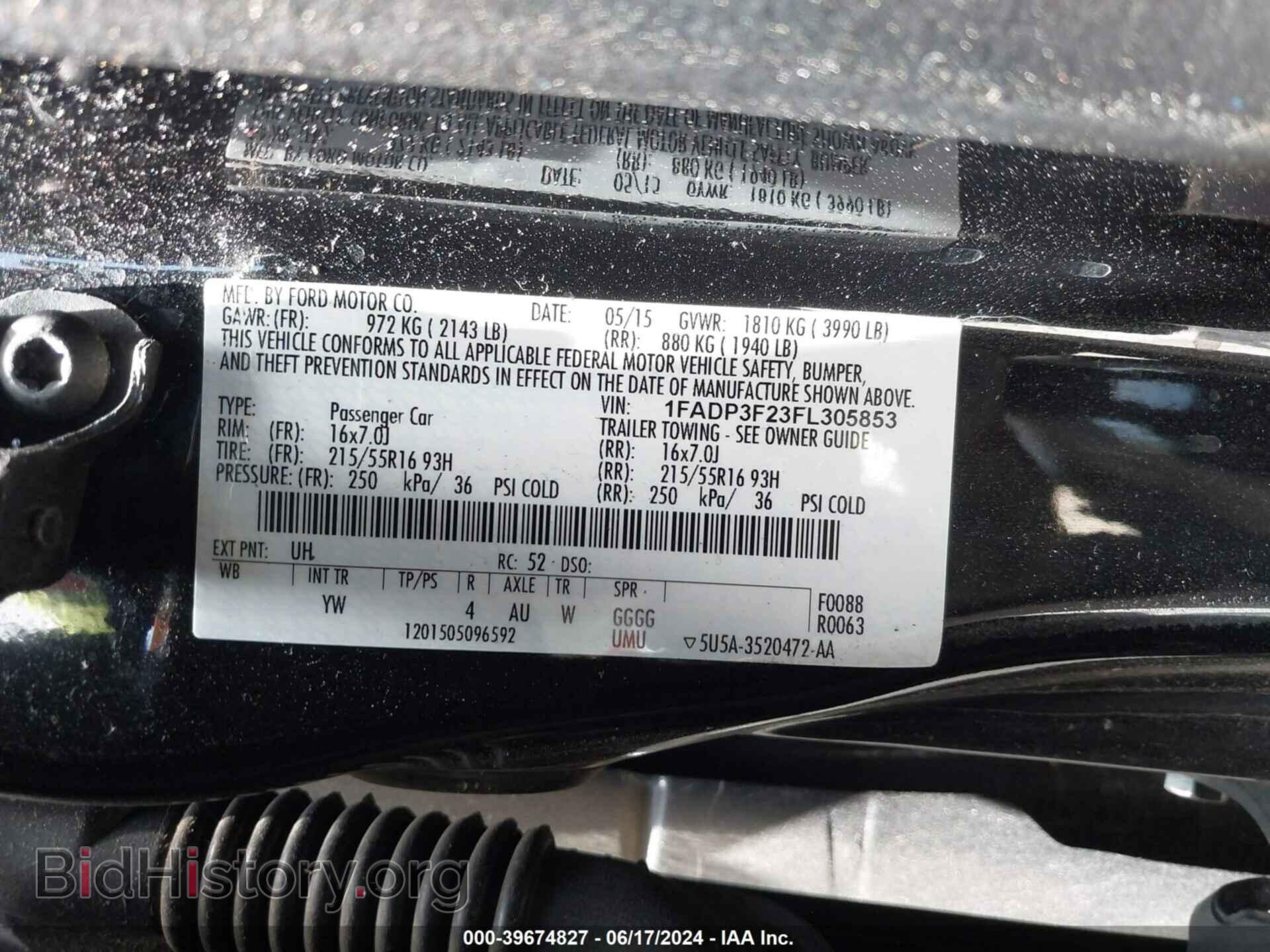2015 FORD FOCUS - VIN: 1FADP3F23FL305853 - Фото 9