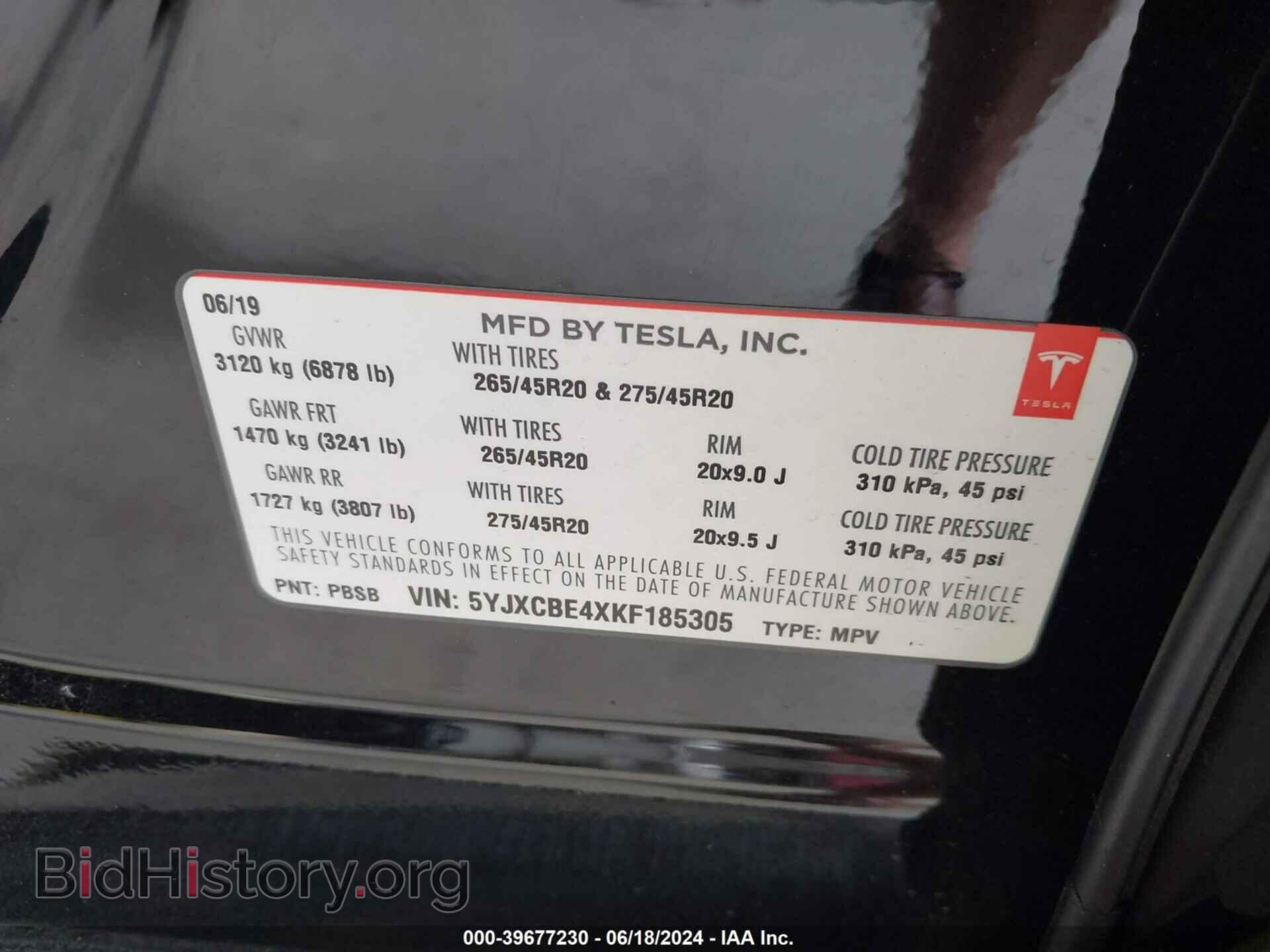 2019 TESLA MODEL X - VIN: 5YJXCBE4XKF185305 - Фото 9