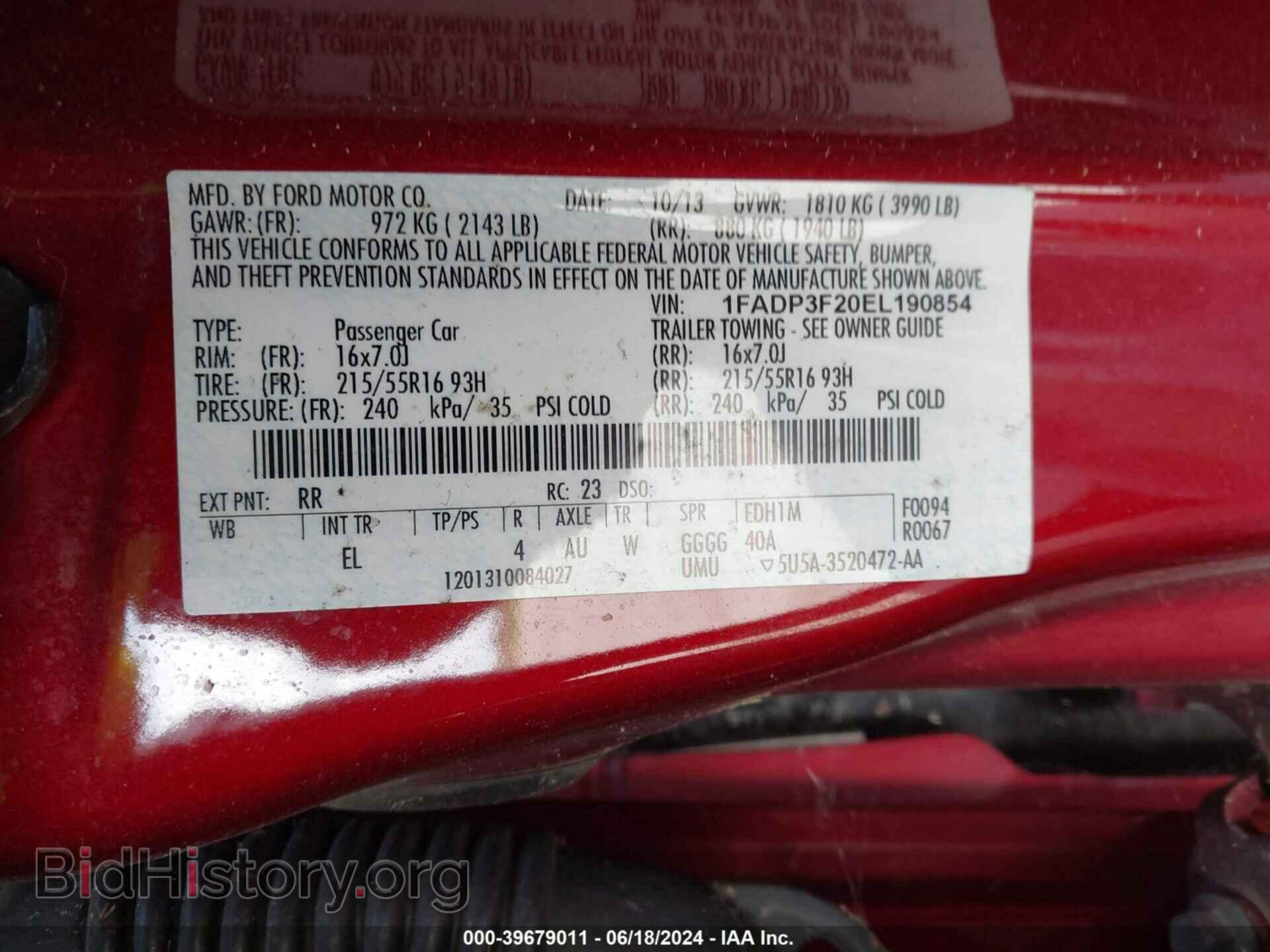 2014 FORD FOCUS - VIN: 1FADP3F20EL190854 - Photo 9
