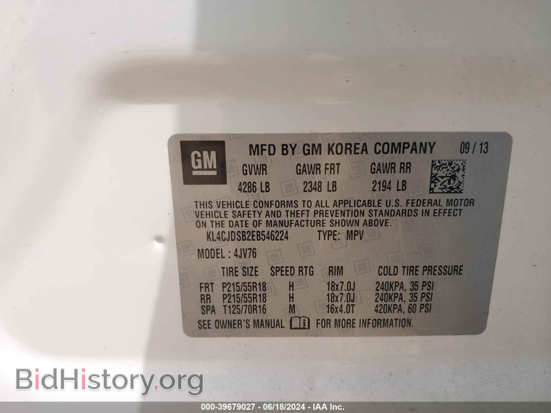 2014 BUICK ENCORE - VIN: KL4CJDSB2EB546224 - Photo 9