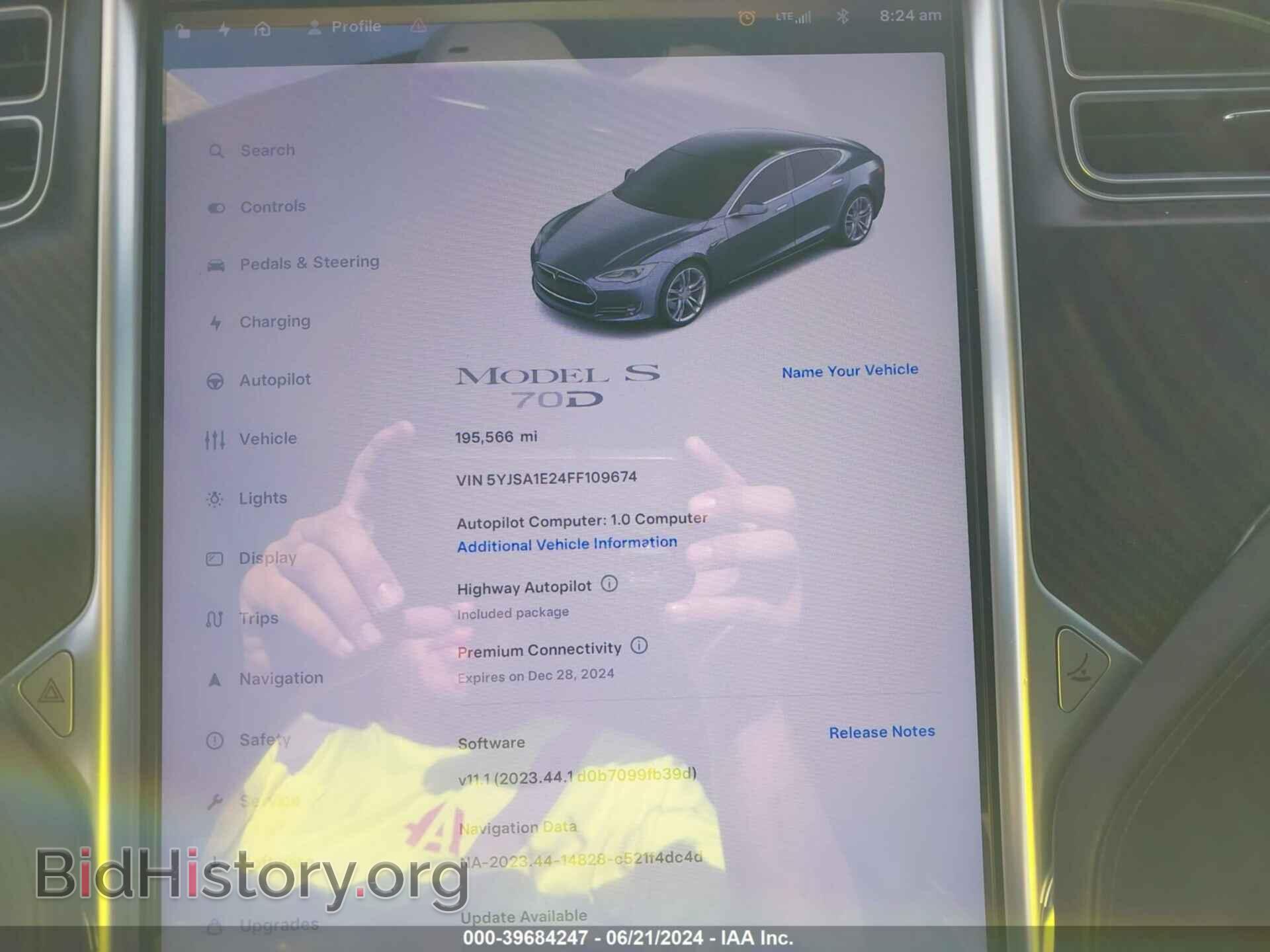 2015 TESLA MODEL S - VIN: 5YJSA1E24FF109674 - Photo 7