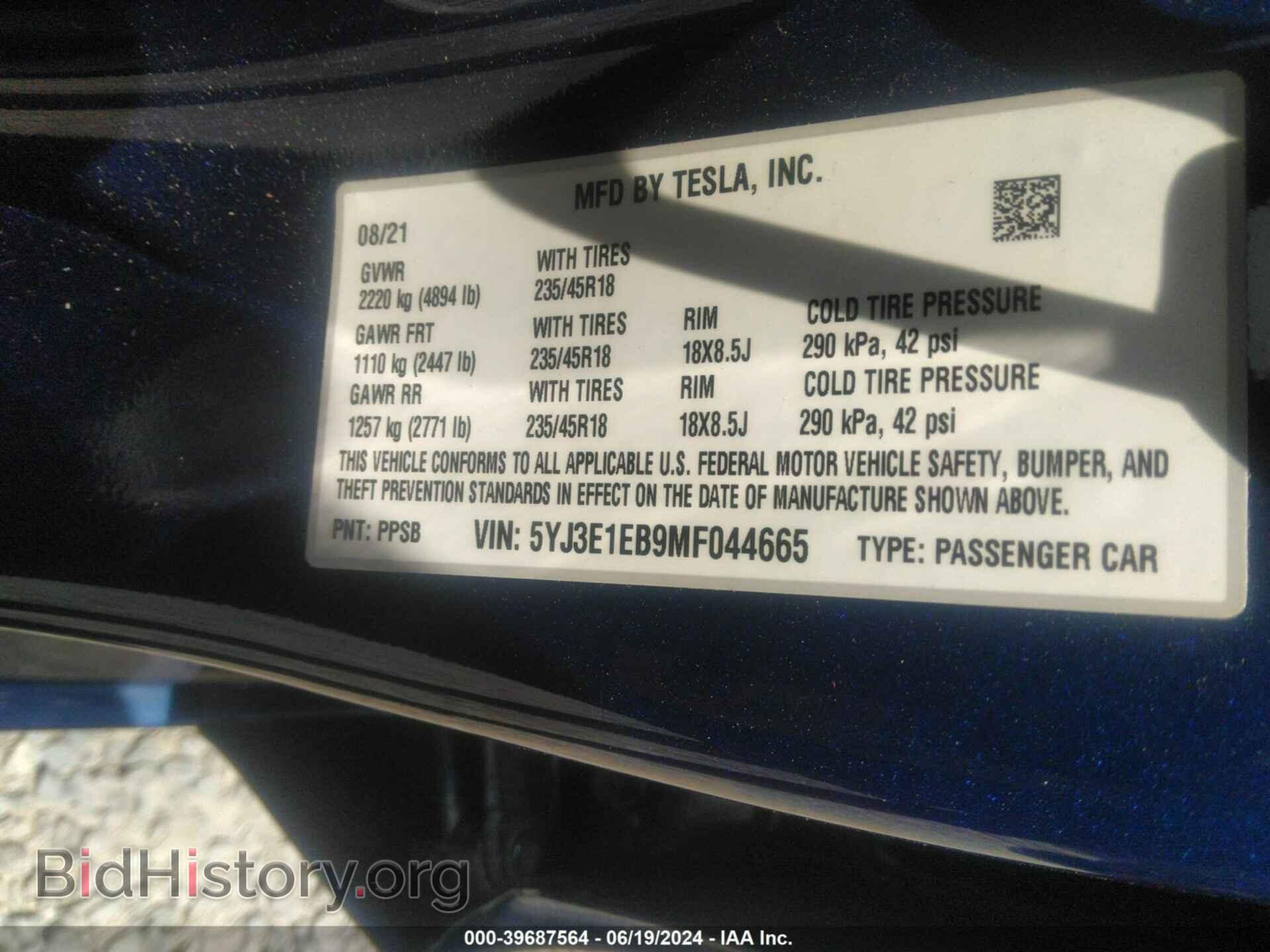 2021 TESLA MODEL 3 - VIN: 5YJ3E1EB9MF044665 - Photo 9