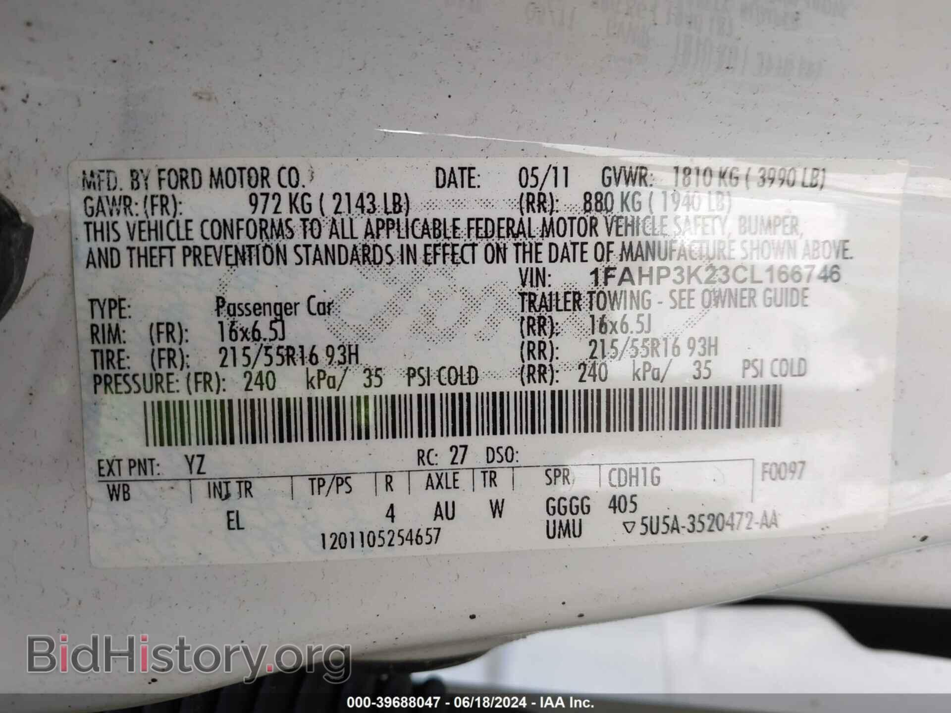 2012 FORD FOCUS - VIN: 1FAHP3K23CL166746 - Photo 9
