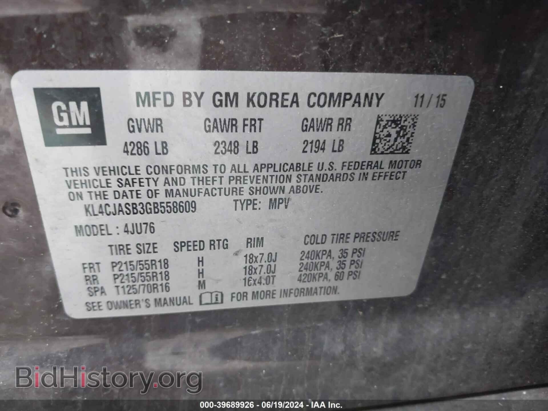 2016 BUICK ENCORE - VIN: KL4CJASB3GB558609 - Photo 9