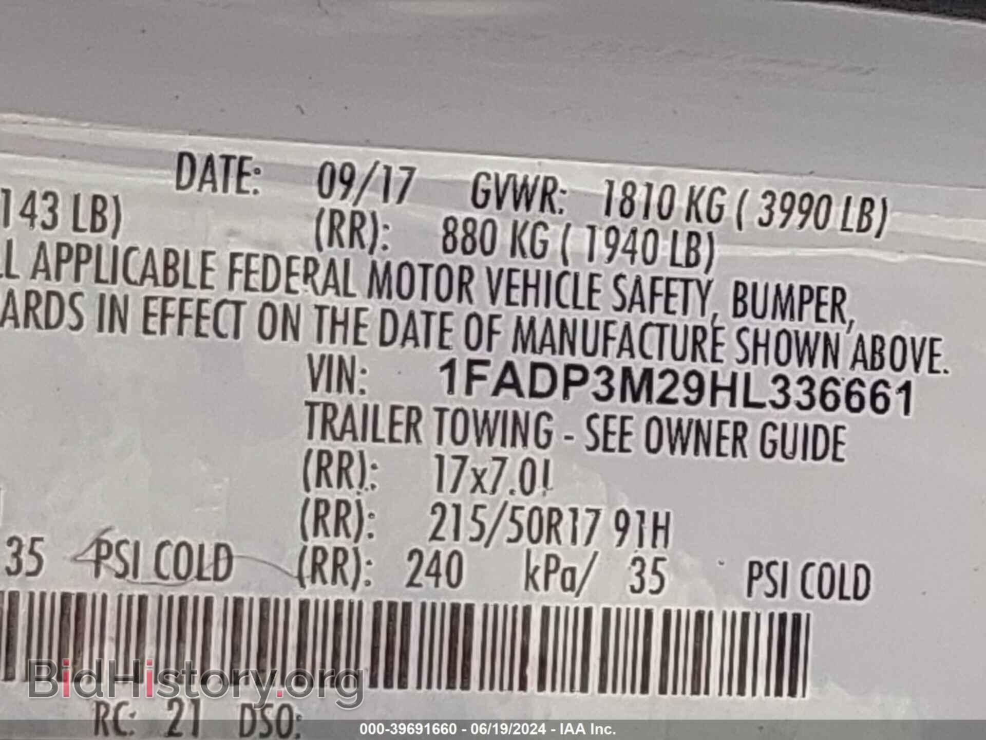 2017 FORD FOCUS - VIN: 1FADP3M29HL336661 - Photo 9
