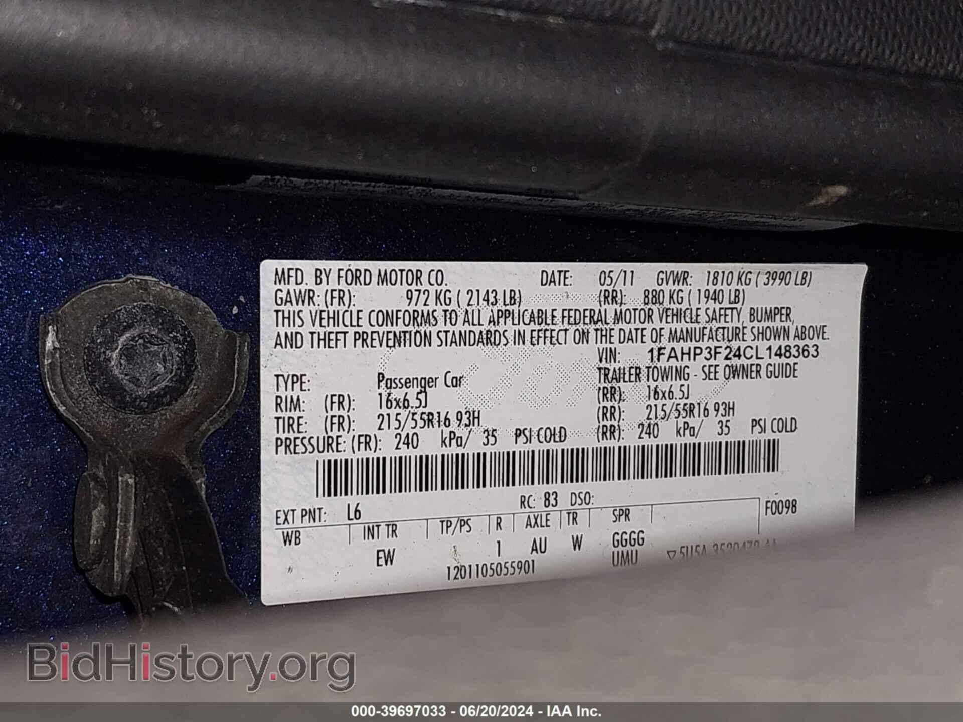 2012 FORD FOCUS - VIN: 1FAHP3F24CL148363 - Фото 9