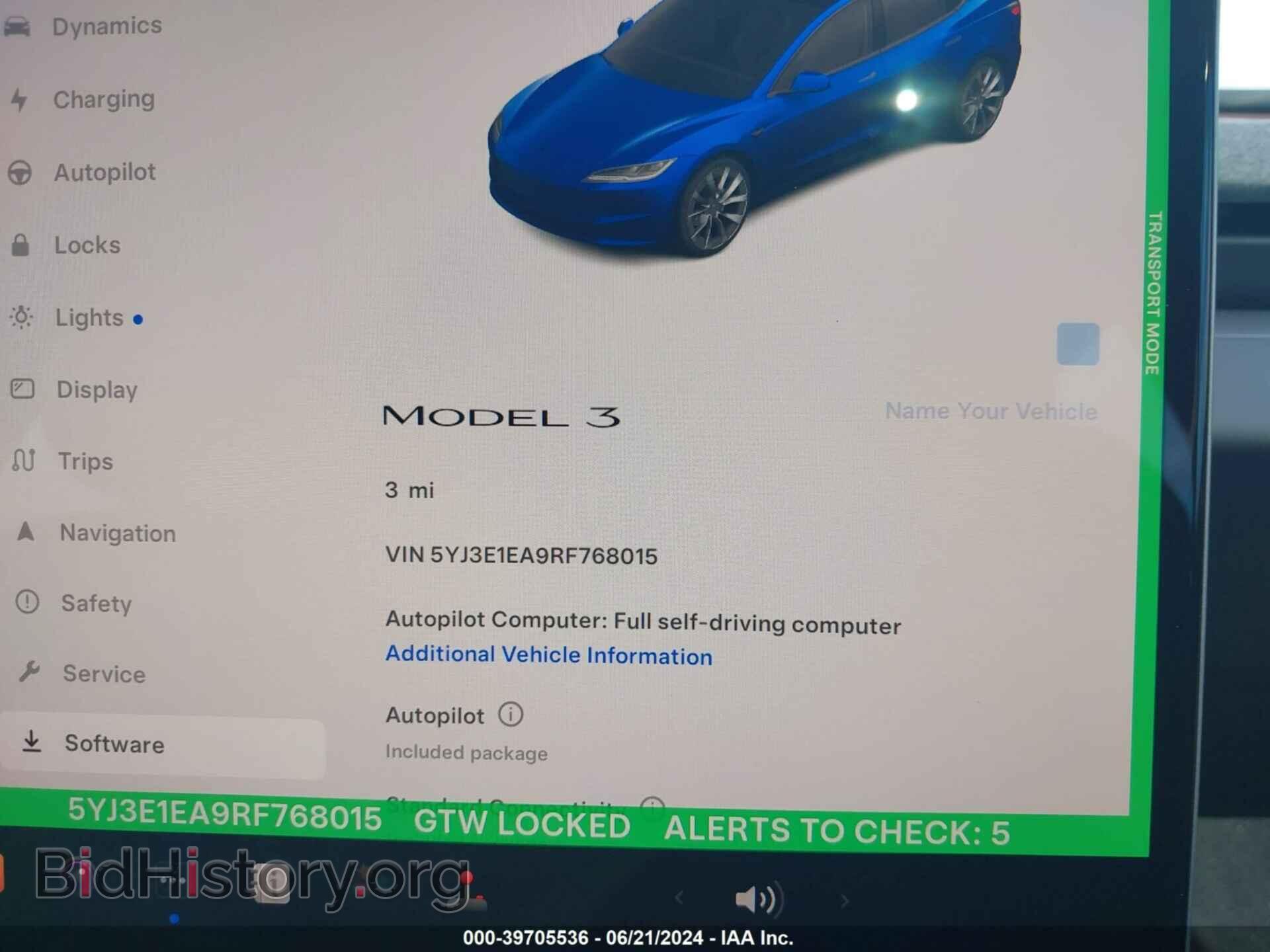 2024 TESLA MODEL 3 - VIN: 5YJ3E1EA9RF768015 - Фото 7