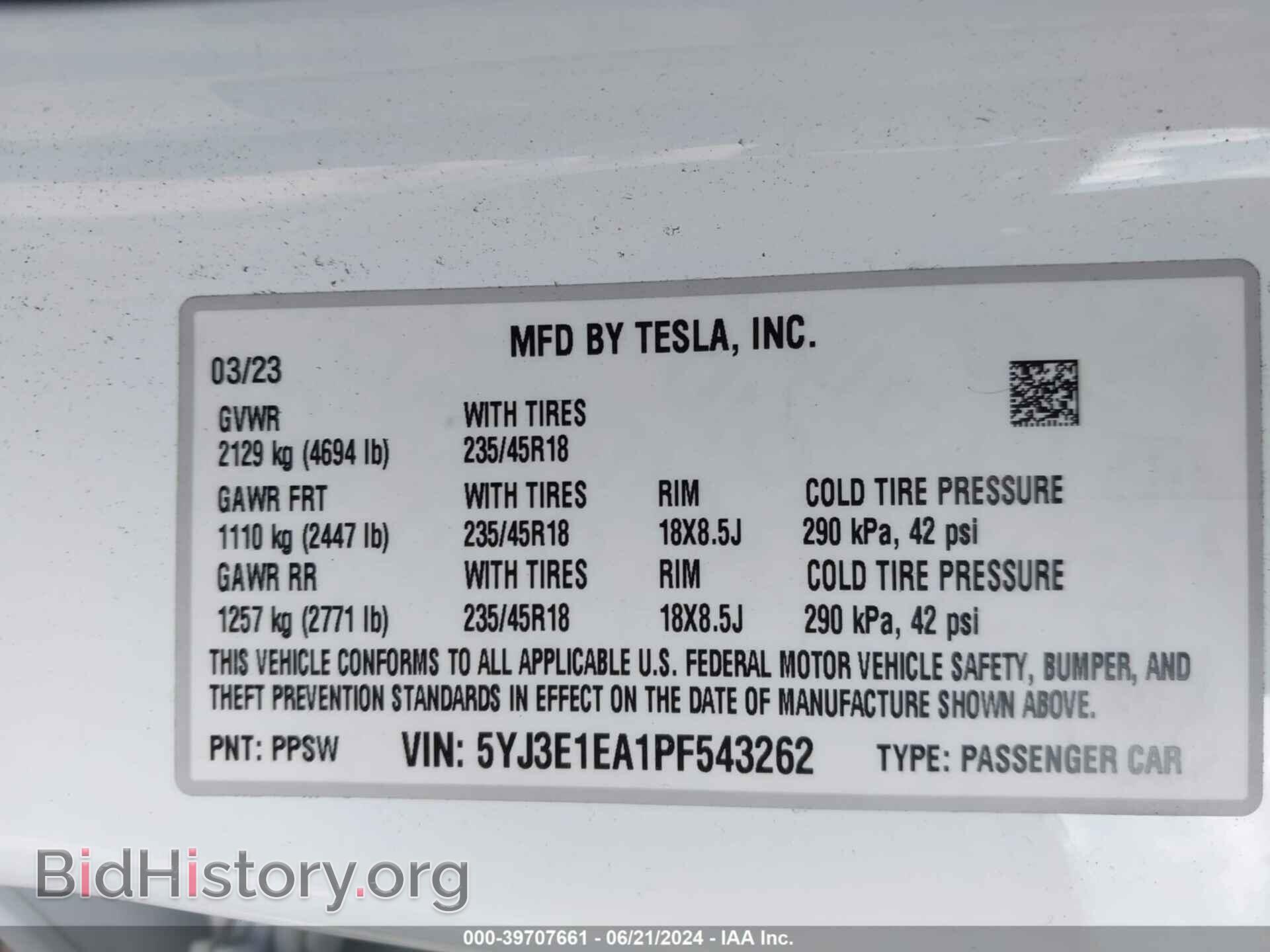 2023 TESLA MODEL 3 - VIN: 5YJ3E1EA1PF543262 - Фото 9