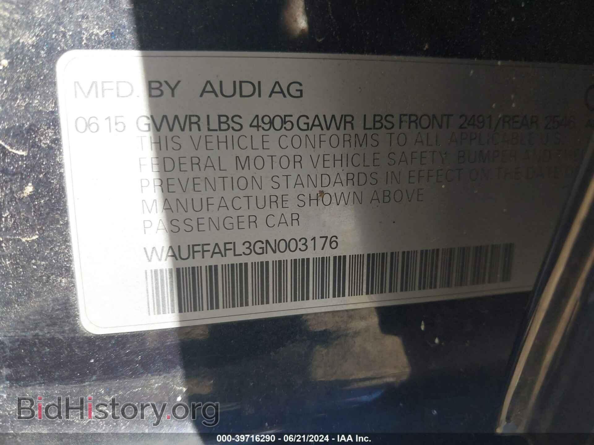 2016 AUDI A4 - VIN: WAUFFAFL3GN003176 - Фото 9