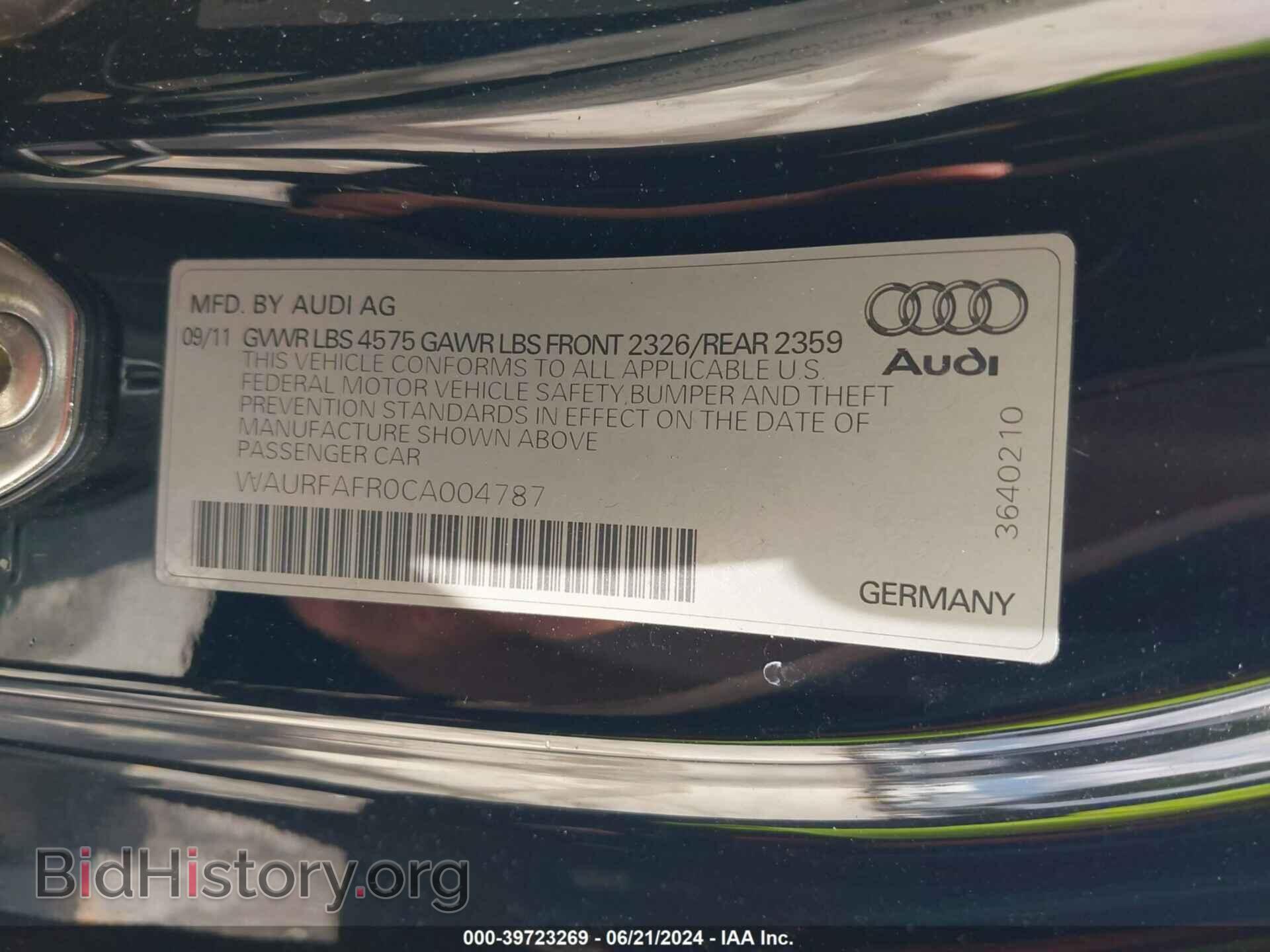 2012 AUDI A5 - VIN: WAURFAFR0CA004787 - Photo 9