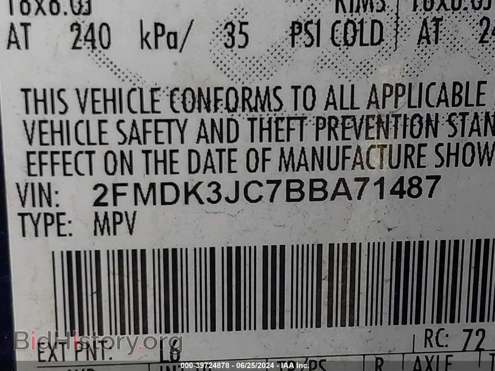 2011 FORD EDGE - VIN: 2FMDK3JC7BBA71487 - Photo 9