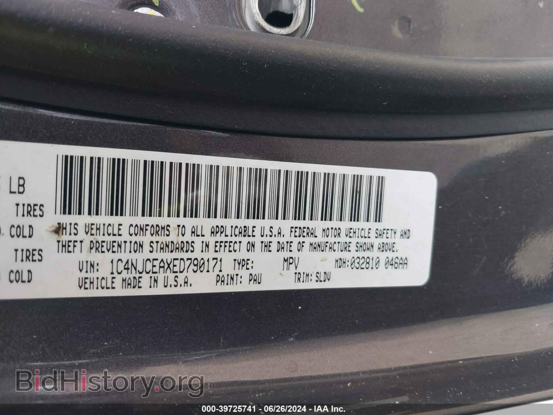 2014 JEEP COMPASS - VIN: 1C4NJCEAXED790171 - Фото 9