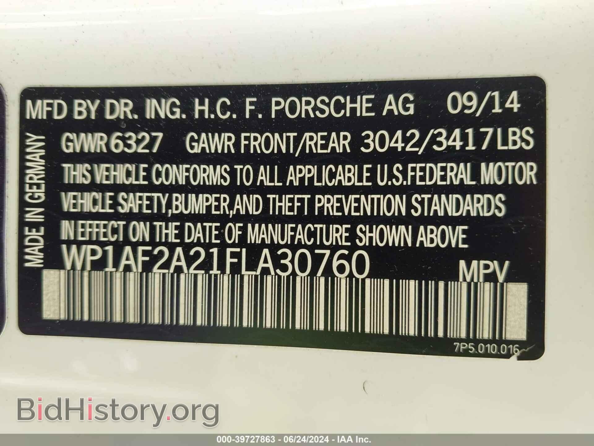 2015 PORSCHE CAYENNE - VIN: WP1AF2A21FLA30760 - Фото 9
