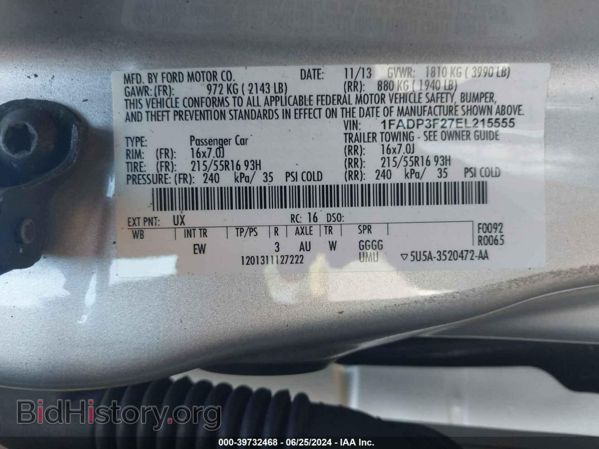 2014 FORD FOCUS - VIN: 1FADP3F27EL215555 - Фото 9