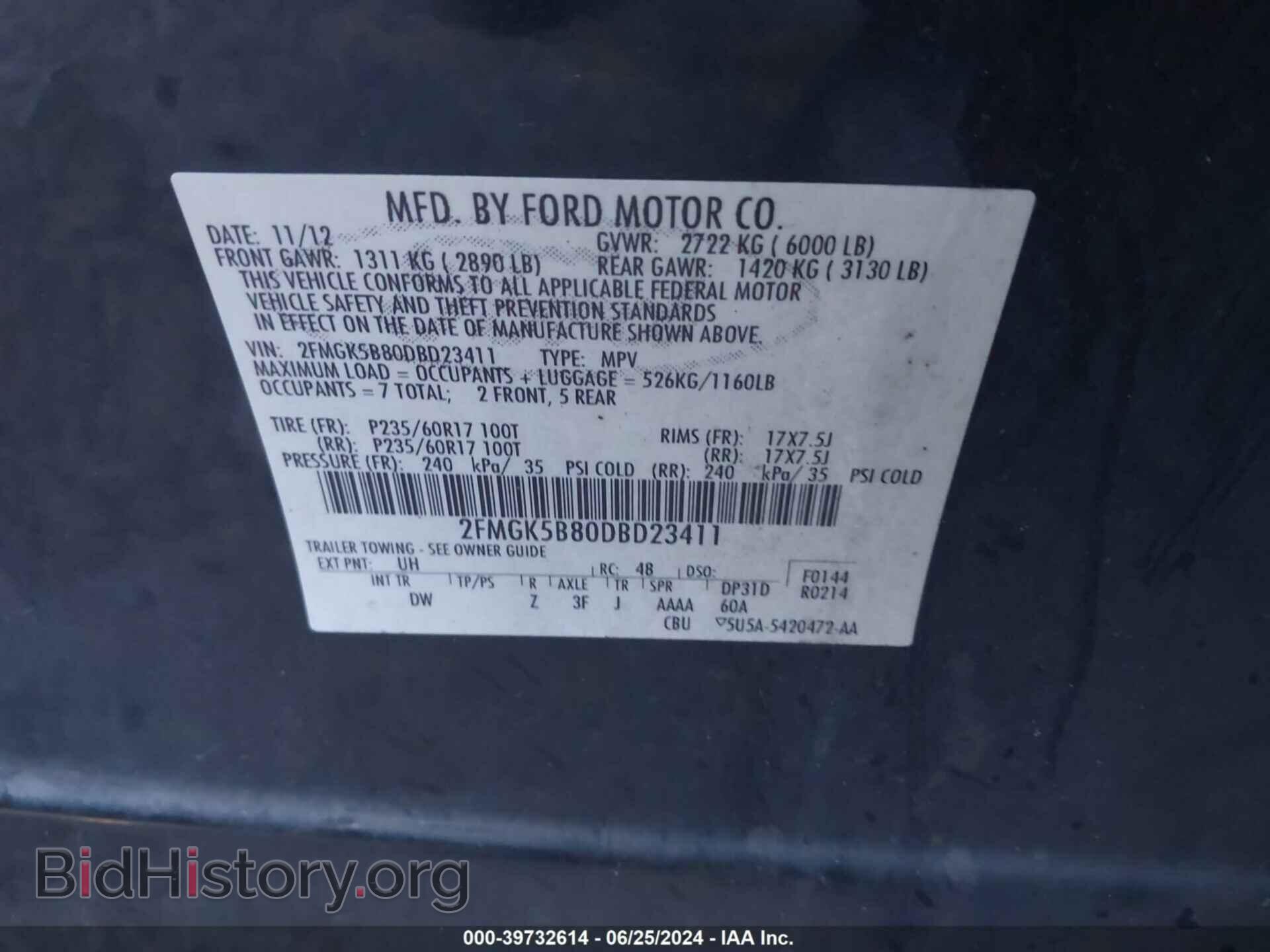 2013 FORD FLEX - VIN: 2FMGK5B80DBD23411 - Фото 9