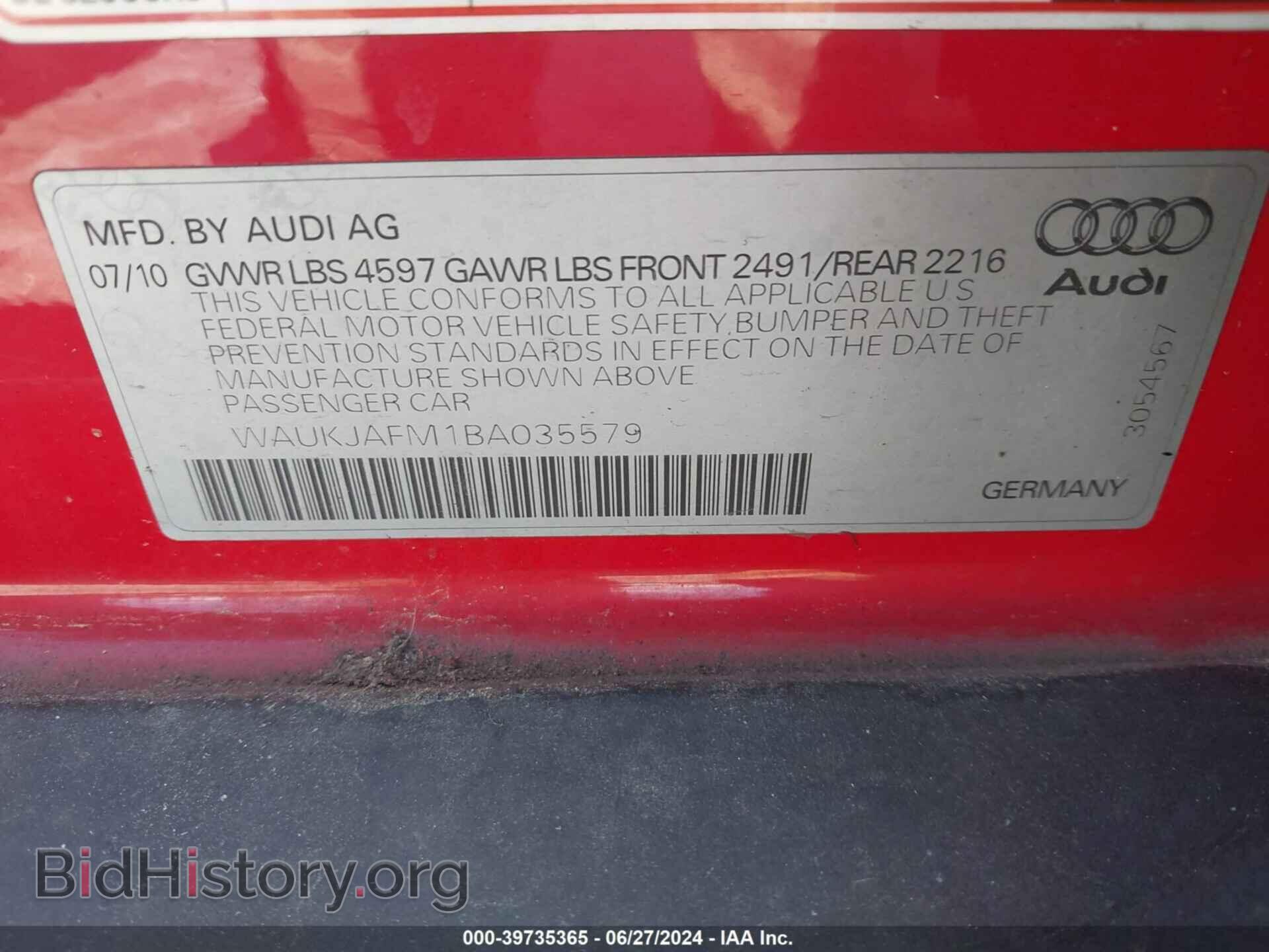 2011 AUDI A3 - VIN: WAUKJAFM1BA035579 - Фото 9
