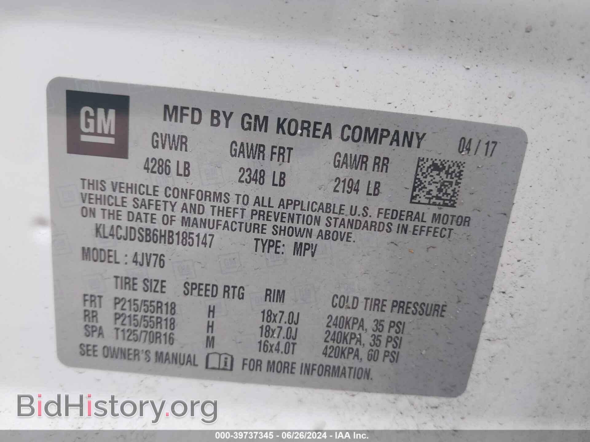 2017 BUICK ENCORE - VIN: KL4CJDSB6HB185147 - Photo 9