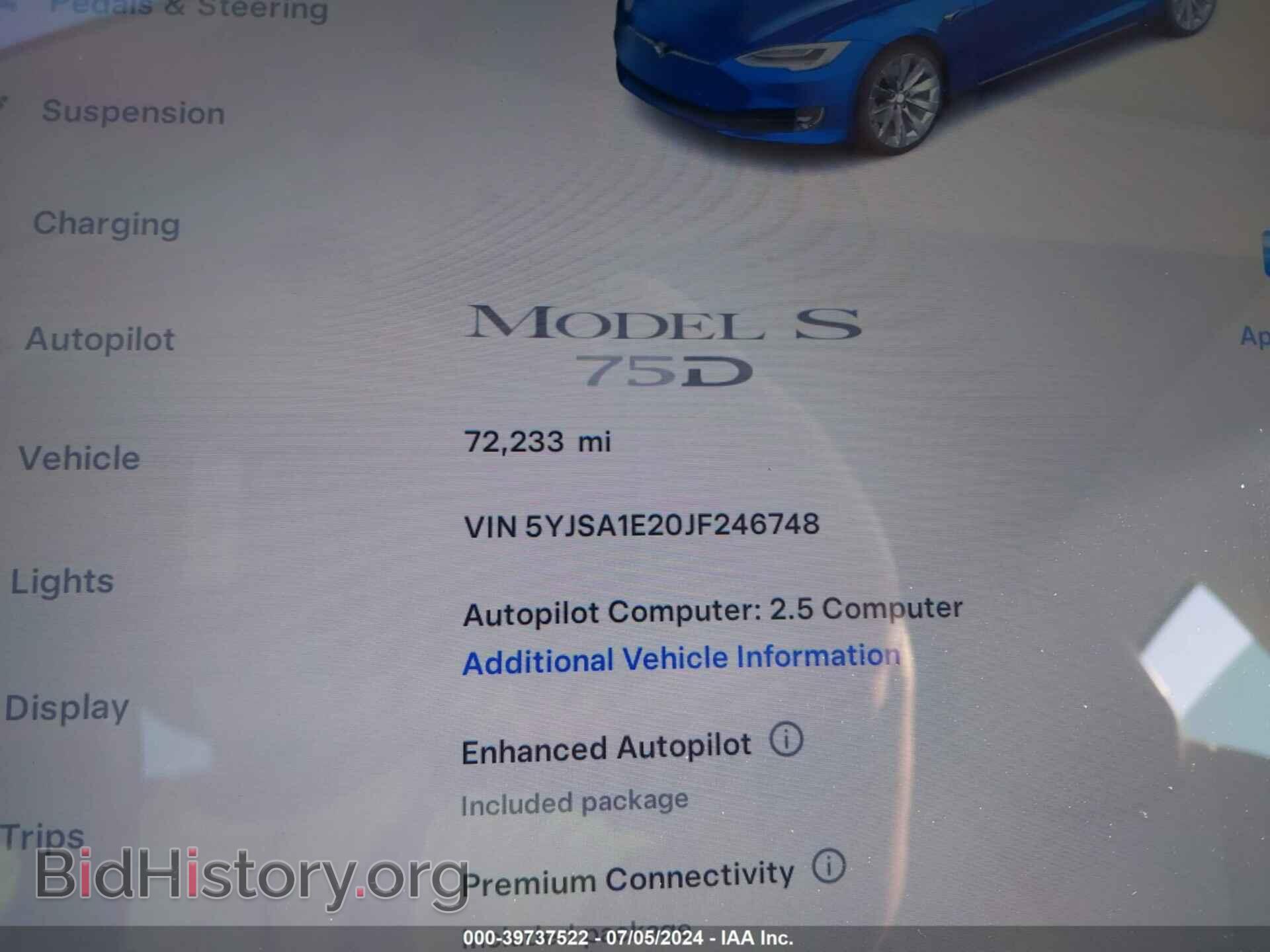 2018 TESLA MODEL S - VIN: 5YJSA1E20JF246748 - Photo 7