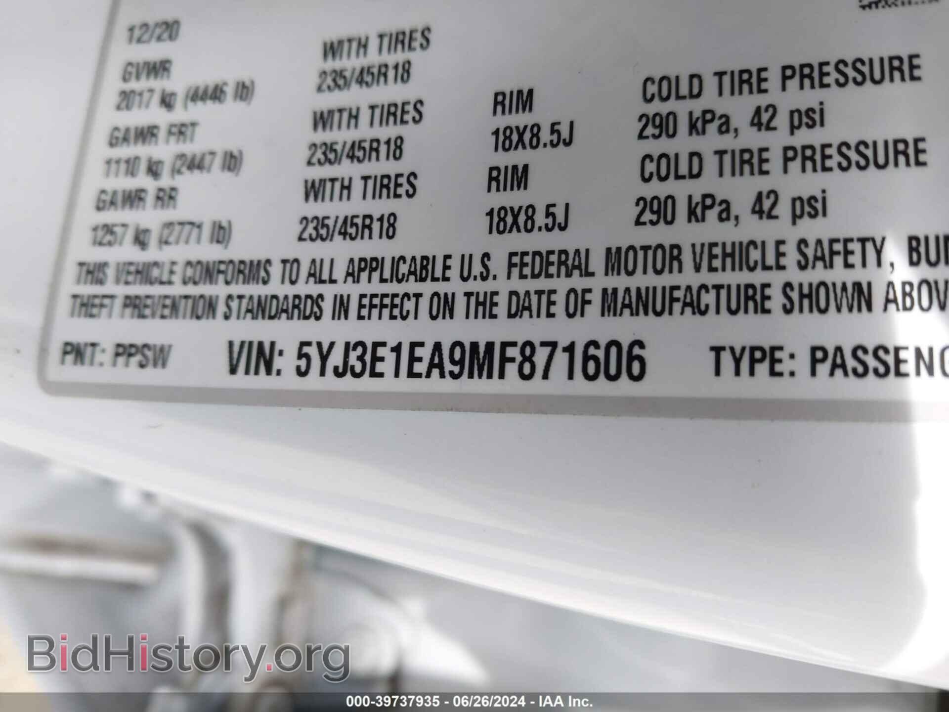 2021 TESLA MODEL 3 - VIN: 5YJ3E1EA9MF871606 - Photo 9