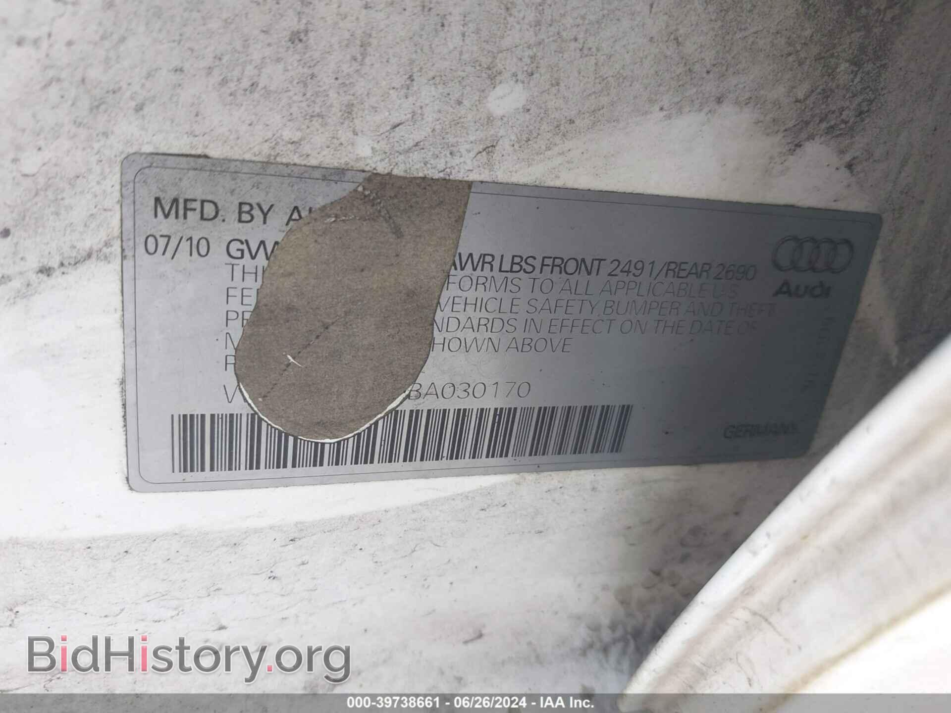 2011 AUDI A4 - VIN: WAUWFAFL5BA030170 - Photo 9