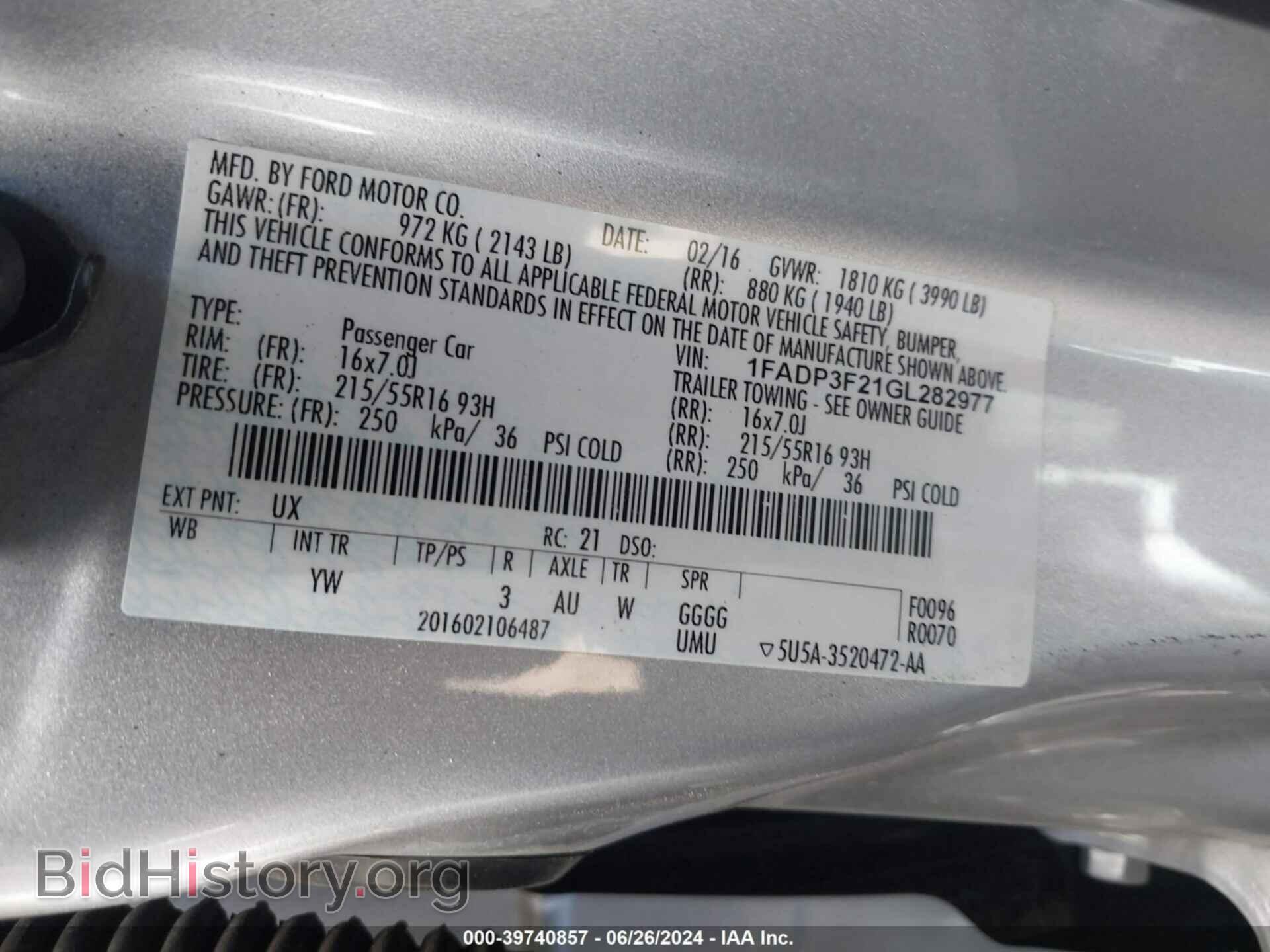 2016 FORD FOCUS - VIN: 1FADP3F21GL282977 - Фото 9