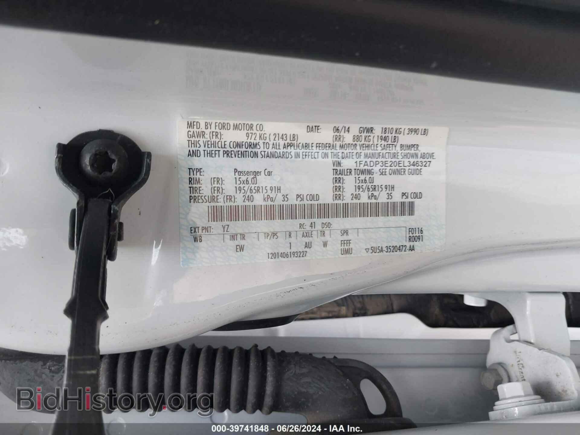2014 FORD FOCUS - VIN: 1FADP3E20EL346327 - Фото 9