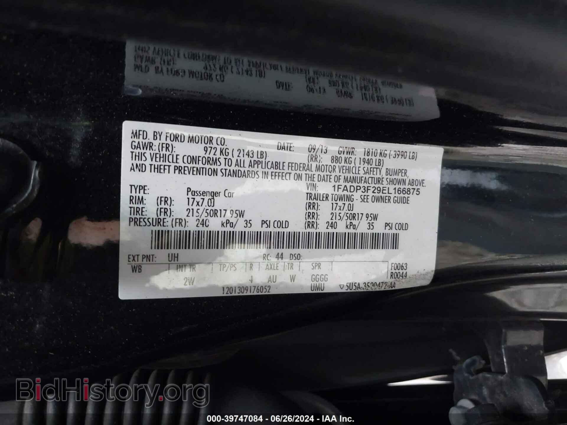 2014 FORD FOCUS - VIN: 1FADP3F29EL166875 - Фото 9