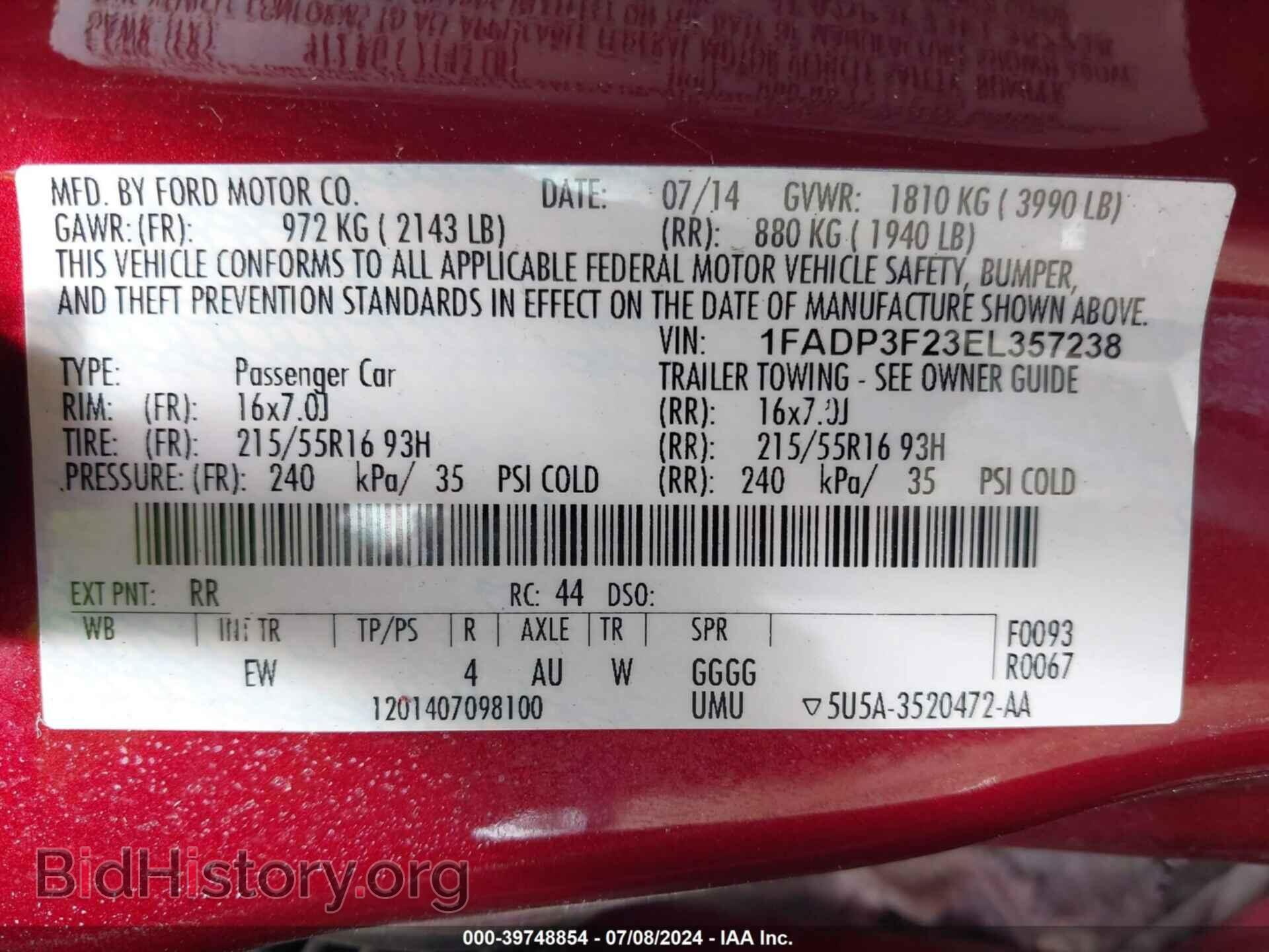 2014 FORD FOCUS - VIN: 1FADP3F23EL357238 - Photo 9
