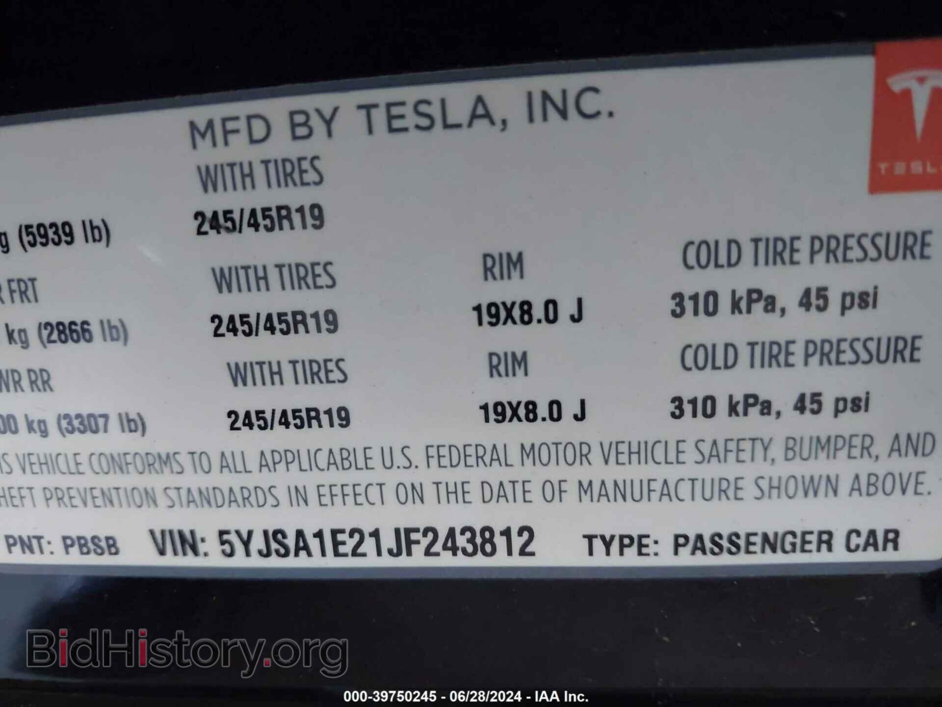 2018 TESLA MODEL S - VIN: 5YJSA1E21JF243812 - Photo 9