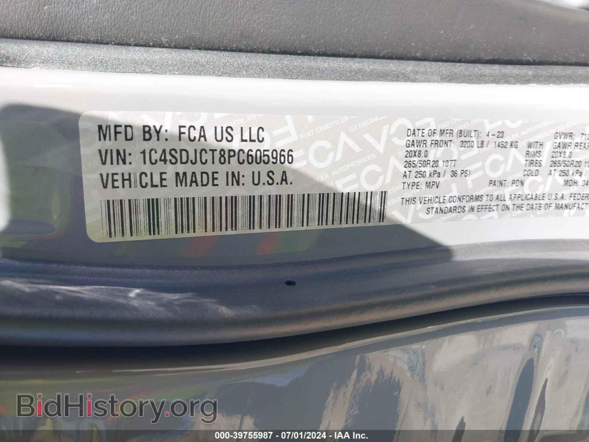 2023 DODGE DURANGO - VIN: 1C4SDJCT8PC605966 - Фото 9