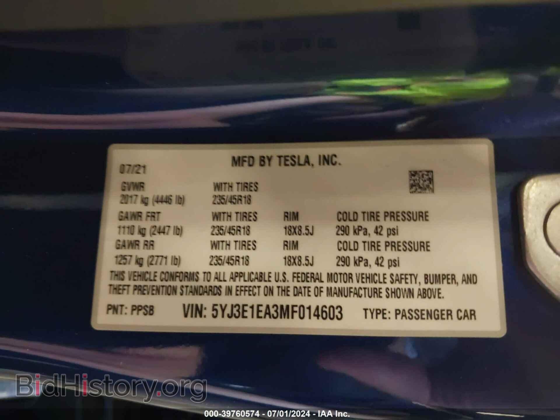2021 TESLA MODEL 3 - VIN: 5YJ3E1EA3MF014603 - Photo 9