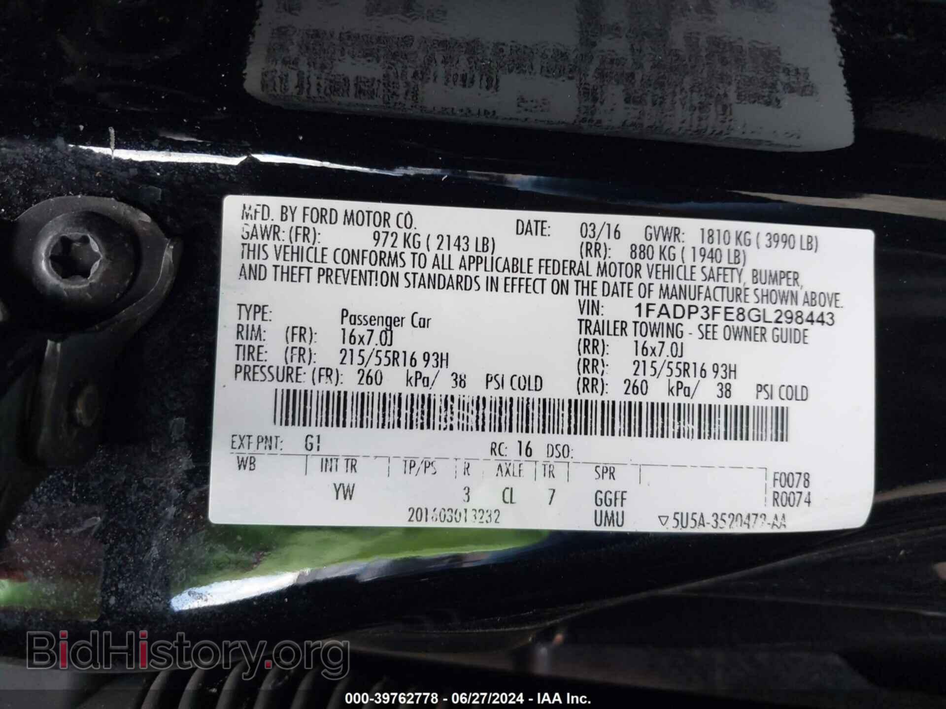 2016 FORD FOCUS - VIN: 1FADP3FE8GL298443 - Фото 9