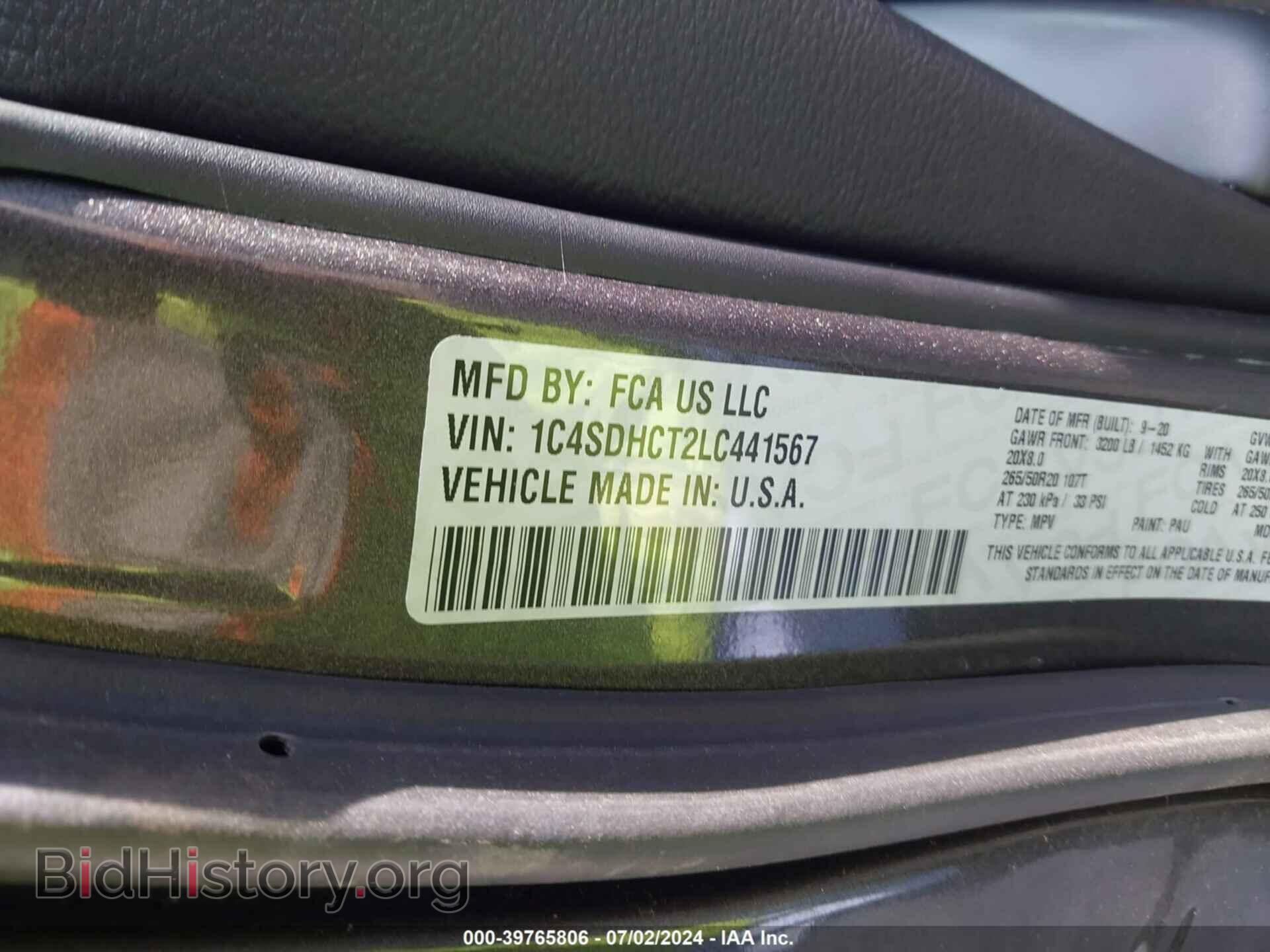 2020 DODGE DURANGO - VIN: 1C4SDHCT2LC441567 - Photo 9