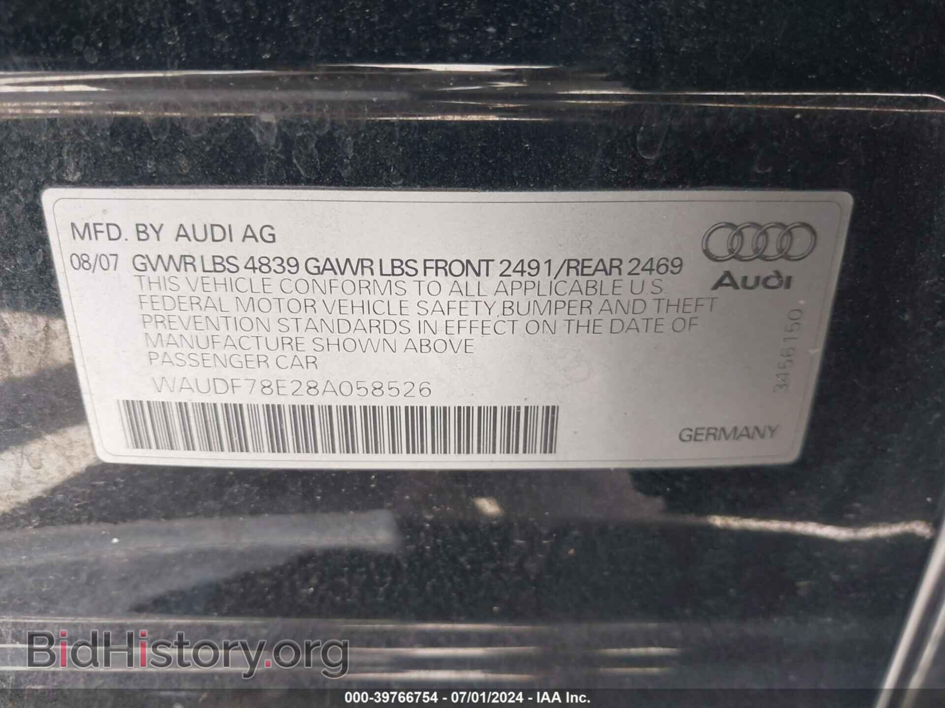 2008 AUDI A4 - VIN: WAUDF78E28A058526 - Photo 9
