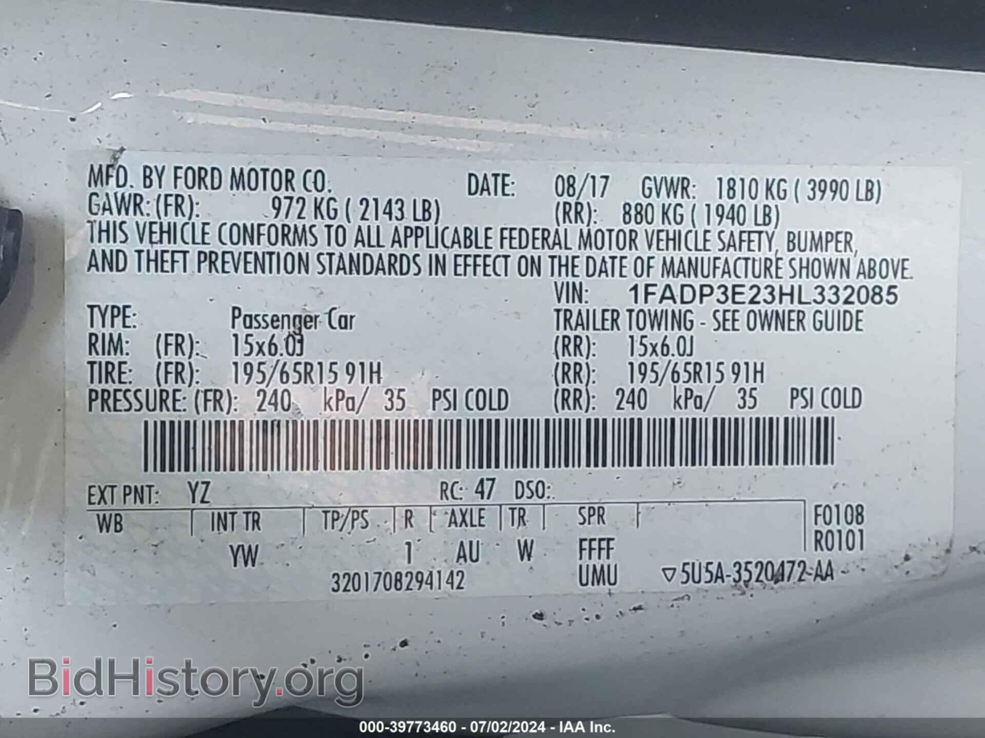 2017 FORD FOCUS - VIN: 1FADP3E23HL332085 - Фото 9