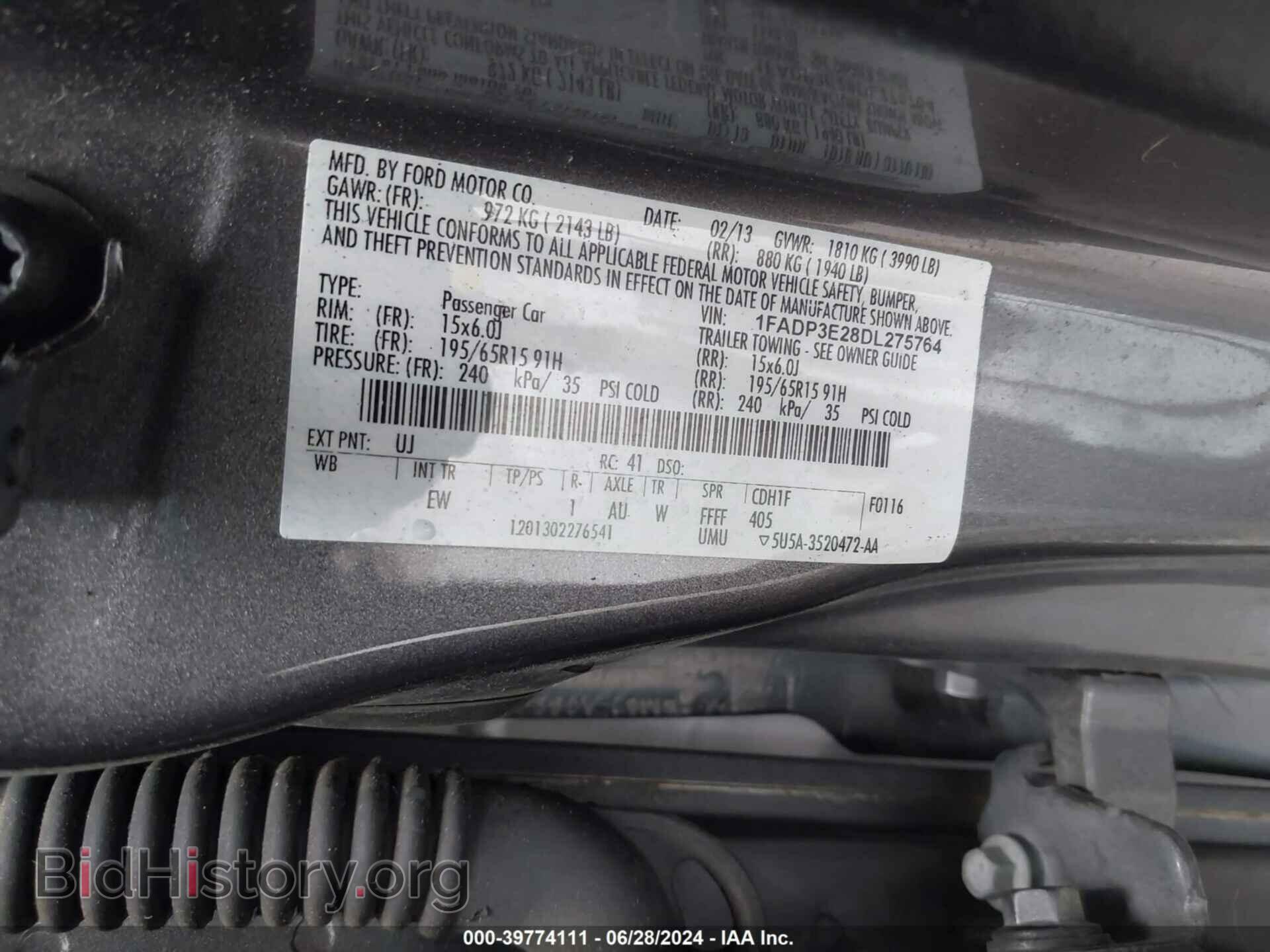 2013 FORD FOCUS - VIN: 1FADP3E28DL275764 - Фото 9
