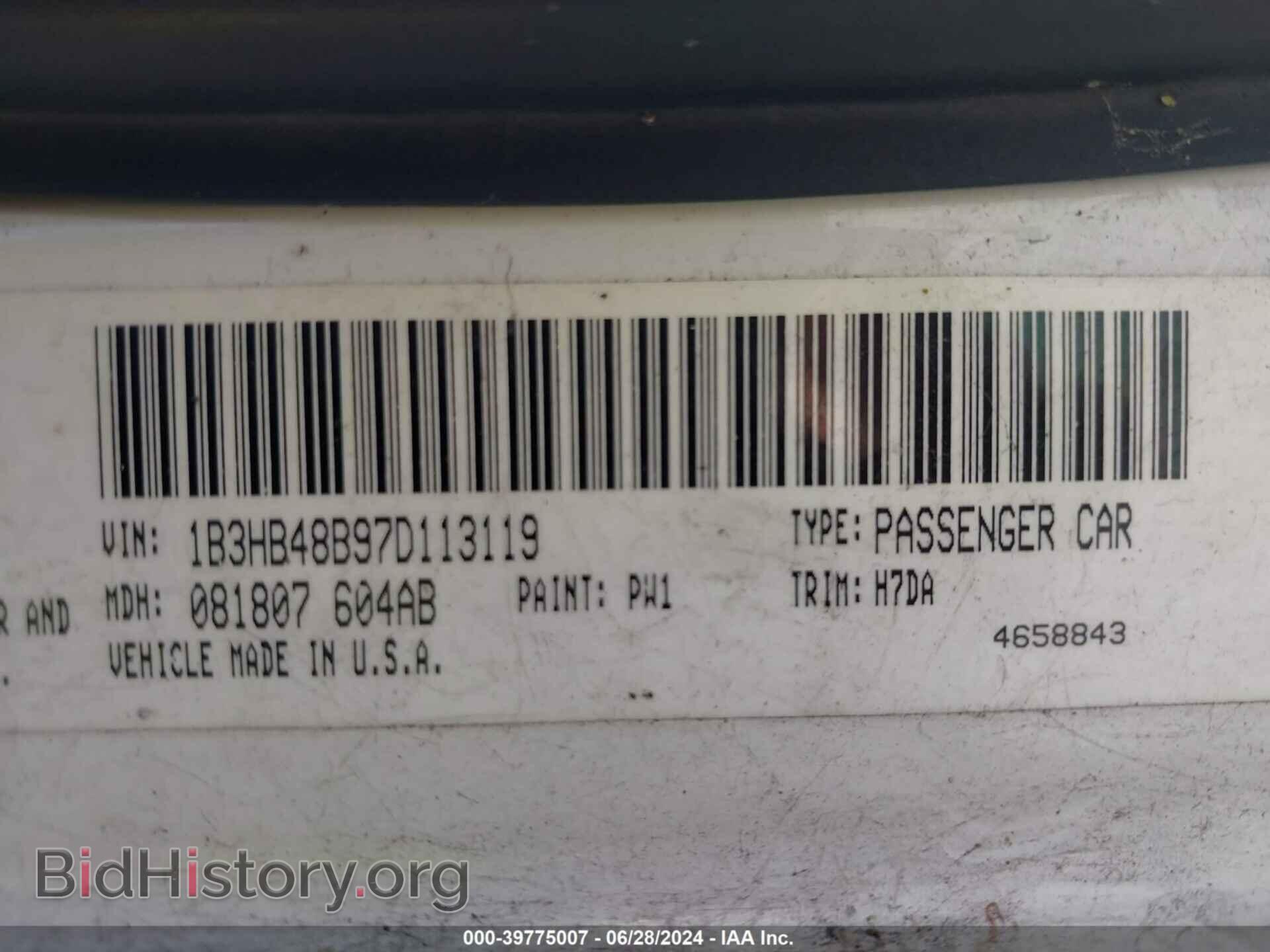 2007 DODGE CALIBER - VIN: 1B3HB48B97D113119 - Фото 9