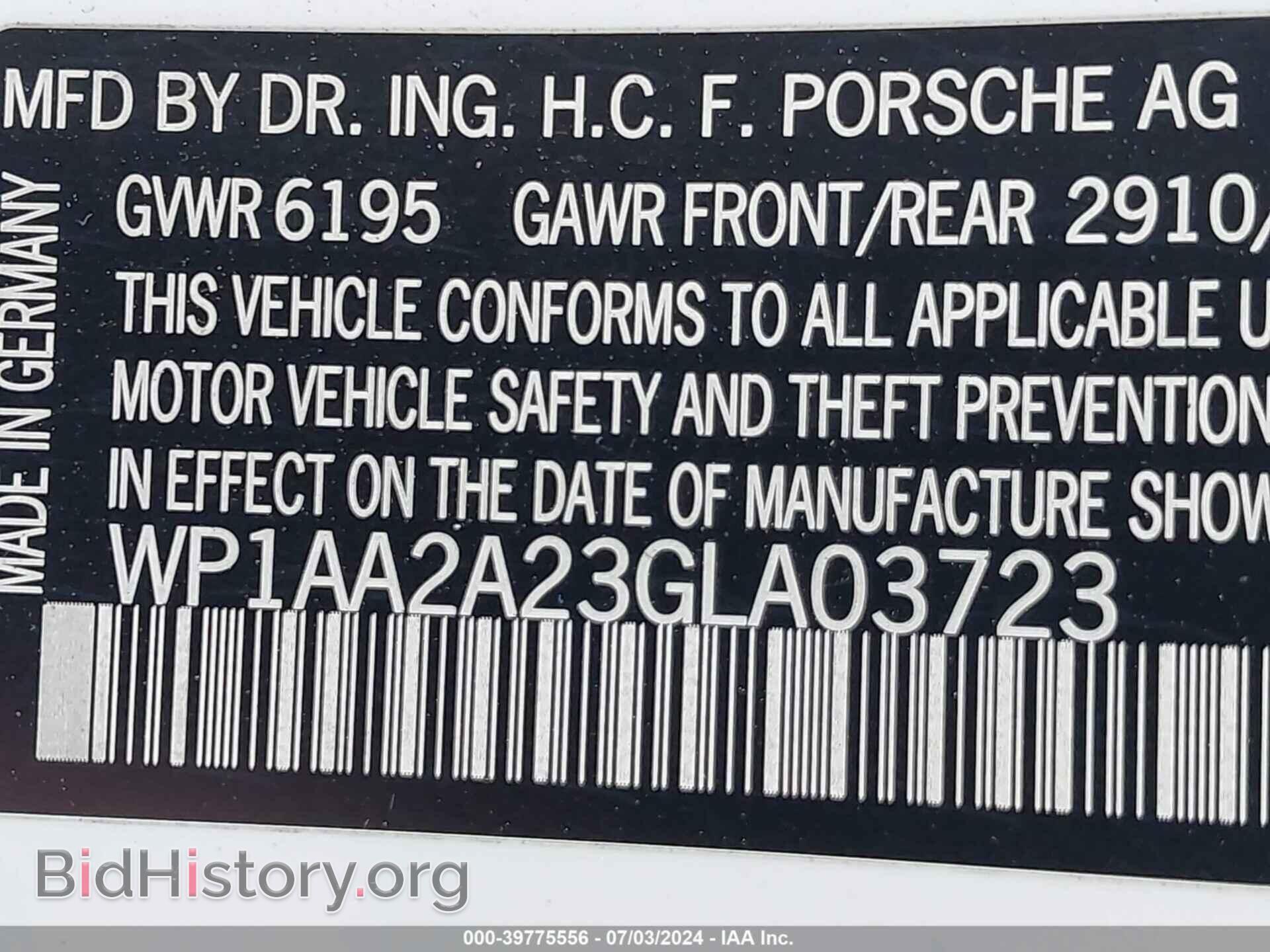 2016 PORSCHE CAYENNE - VIN: WP1AA2A23GLA03723 - Фото 9