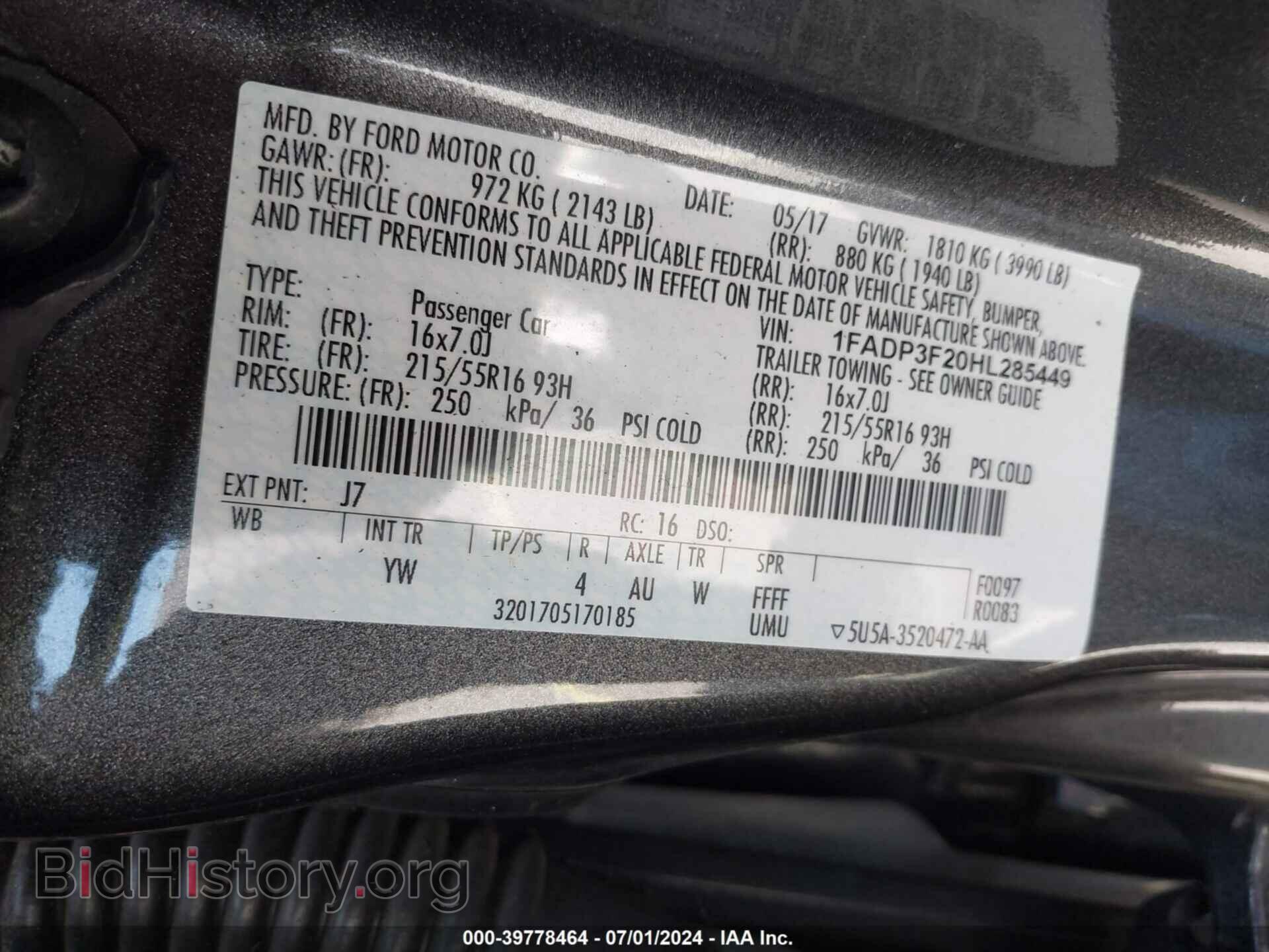 2017 FORD FOCUS - VIN: 1FADP3F20HL285449 - Photo 9