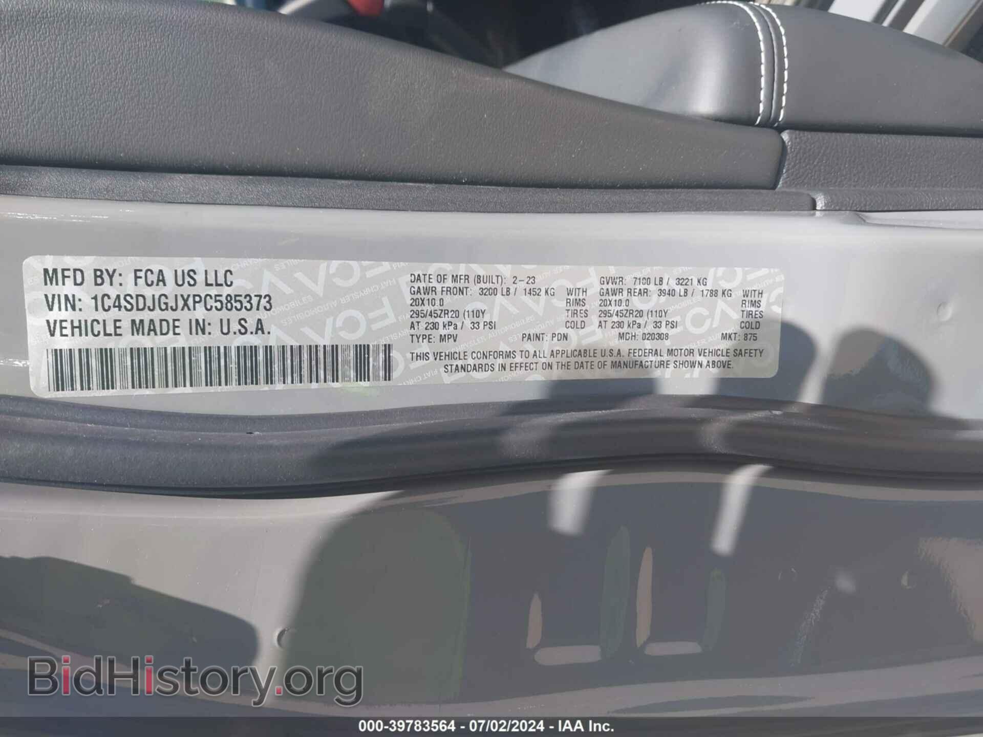 2023 DODGE DURANGO - VIN: 1C4SDJGJXPC585373 - Фото 9
