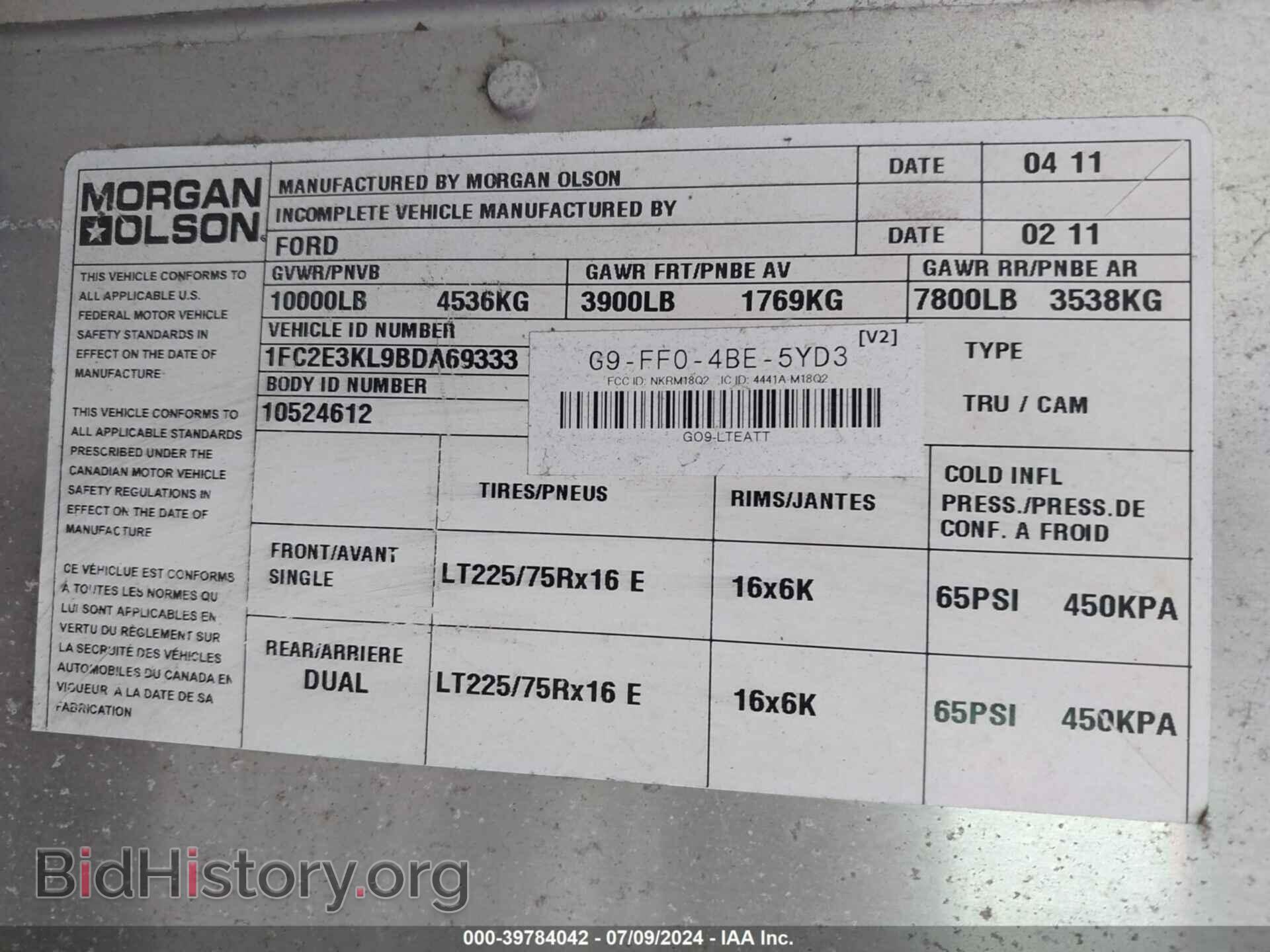 2011 FORD E-350 STRIPPED - VIN: 1FC2E3KL9BDA69333 - Photo 12