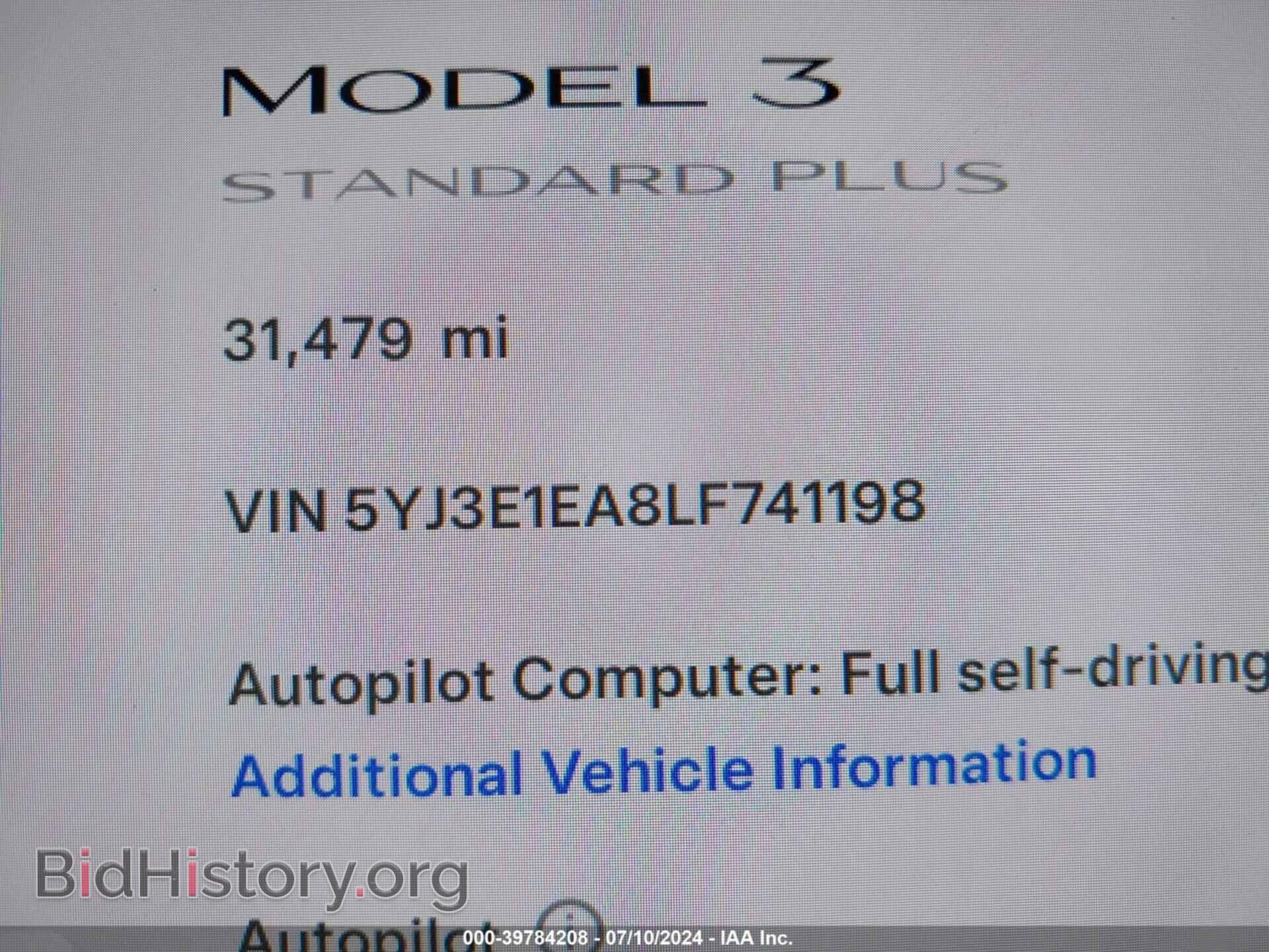 2020 TESLA MODEL 3 - VIN: 5YJ3E1EA8LF741198 - Photo 9