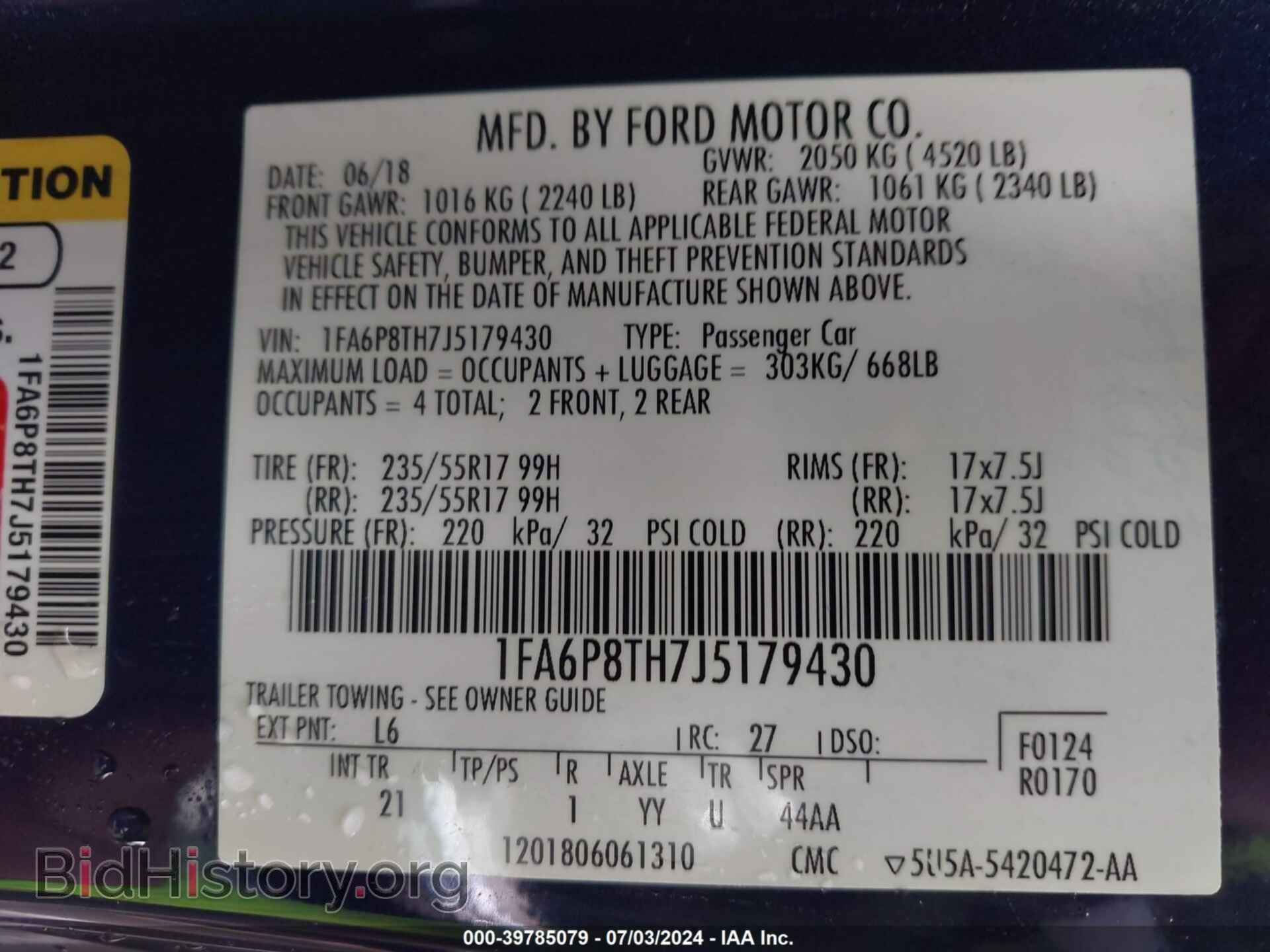 2018 FORD MUSTANG - VIN: 1FA6P8TH7J5179430 - Фото 9