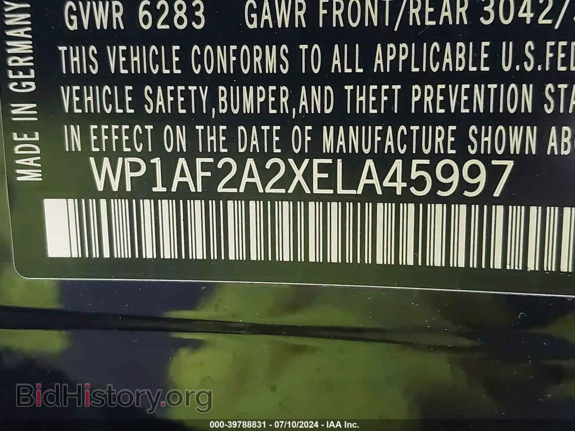 2014 PORSCHE CAYENNE - VIN: WP1AF2A2XELA45997 - Фото 9